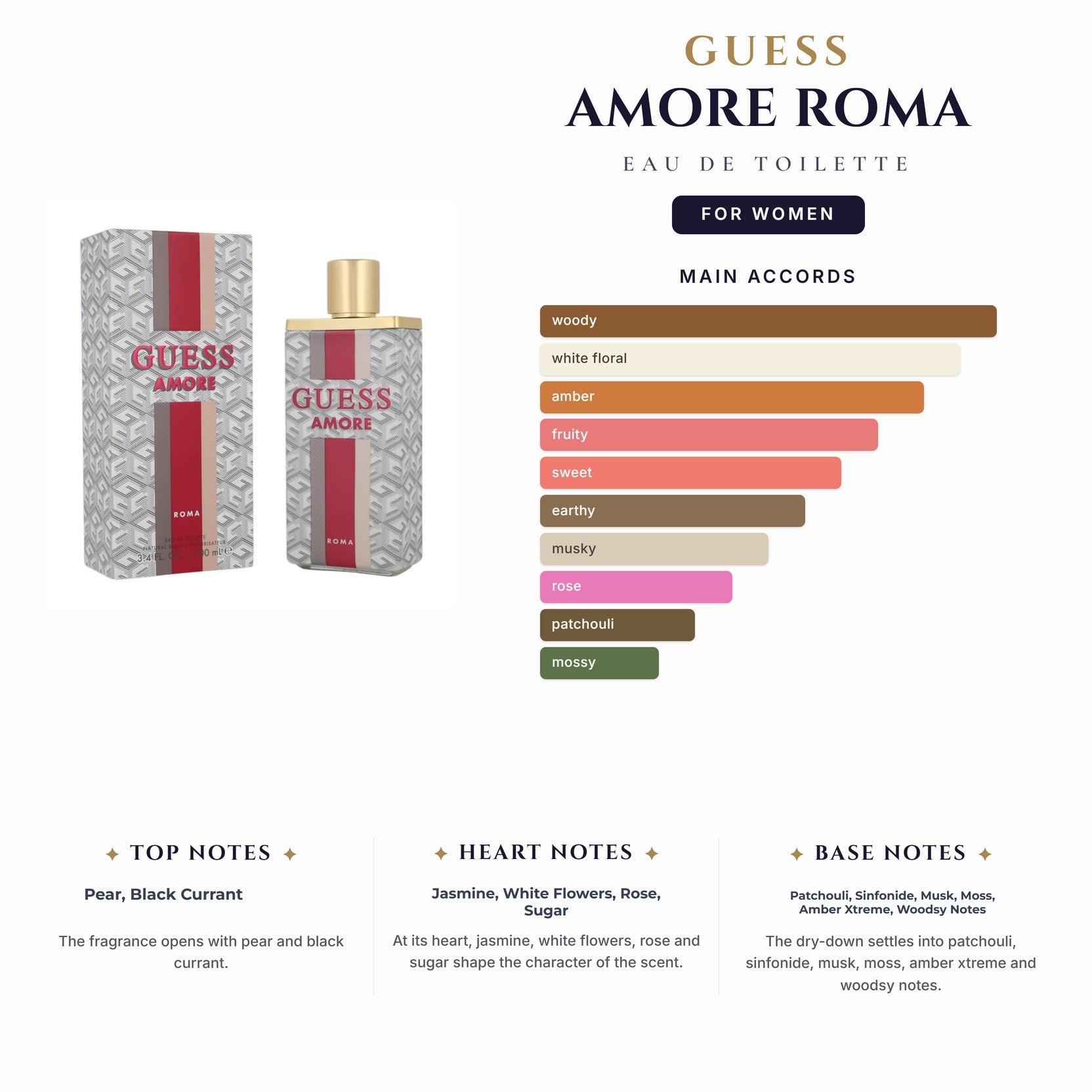 Guess Amore Roma 3.4oz EDT Spray for Women