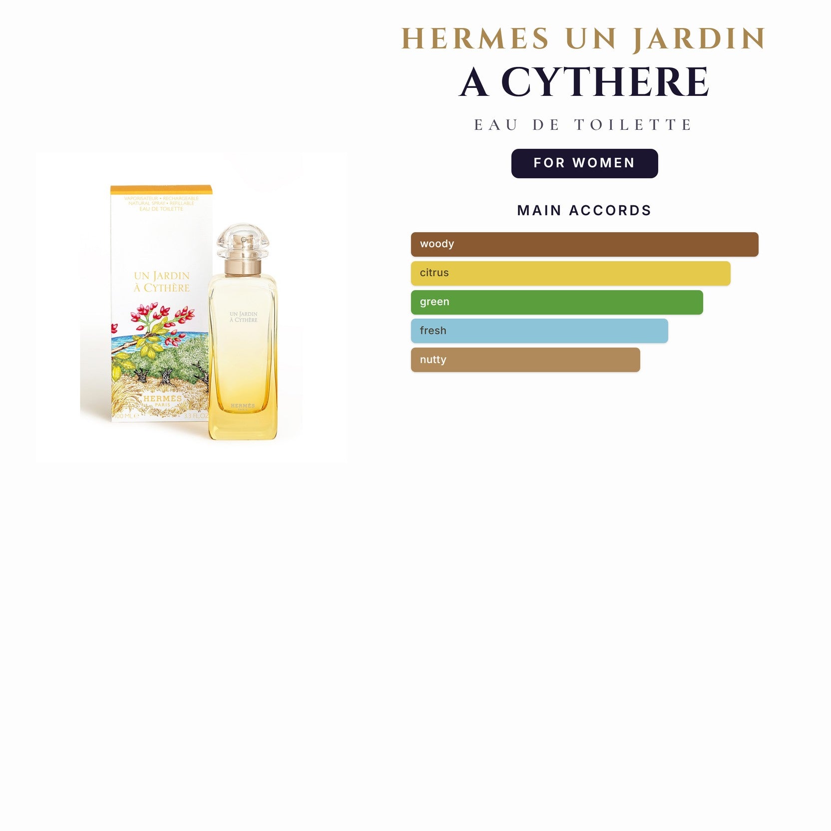 Hermes Un Jardin A Cythere 3.4oz EDT Spray for Women