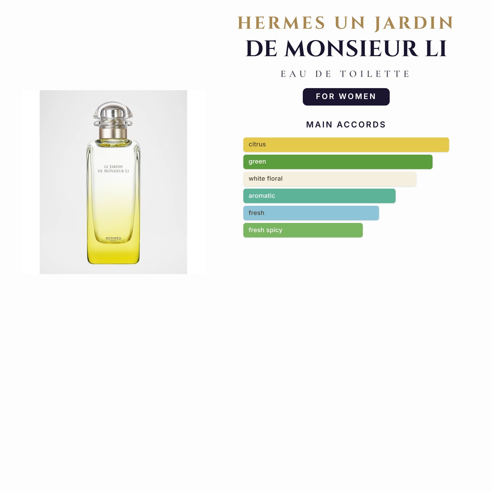 Hermes Un Jardin De Monsieur Li 3.4oz EDT Spray for Women