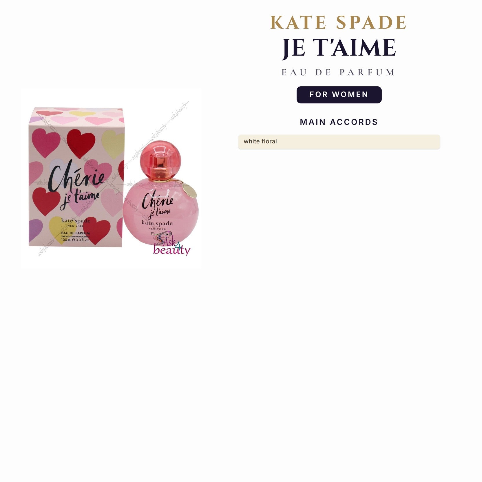 Kate Spade Je T'Aime 3.4oz EDP Spy for Women