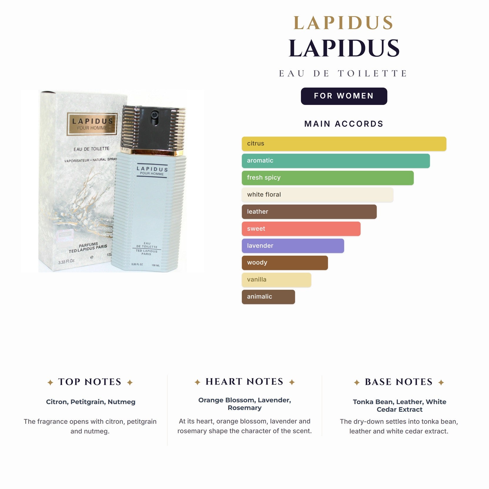 Lapidus 3.4oz EDT Spray for Women