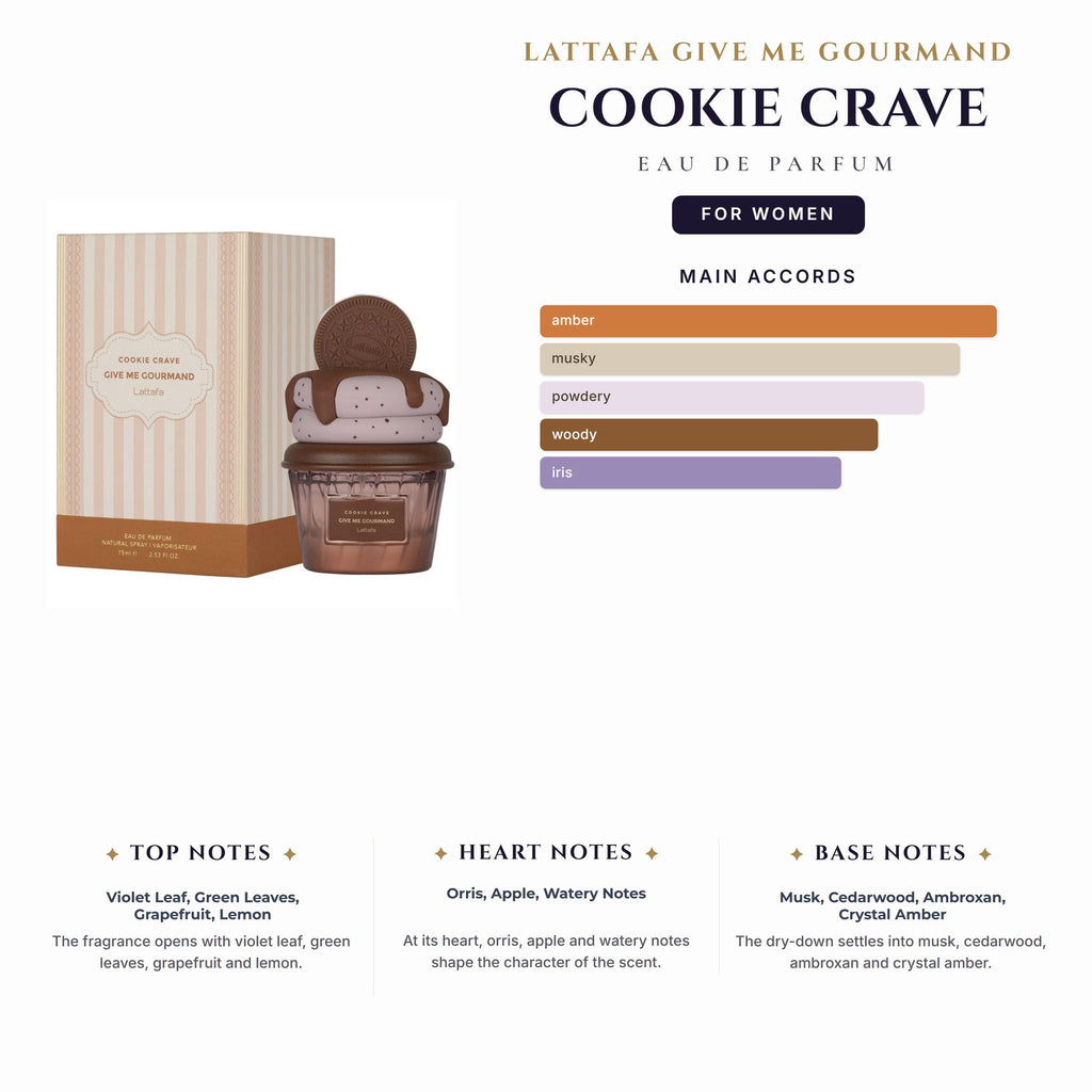 Lattafa Give Me Gourmand Cookie Crave 2.5oz EDP Spray for Women