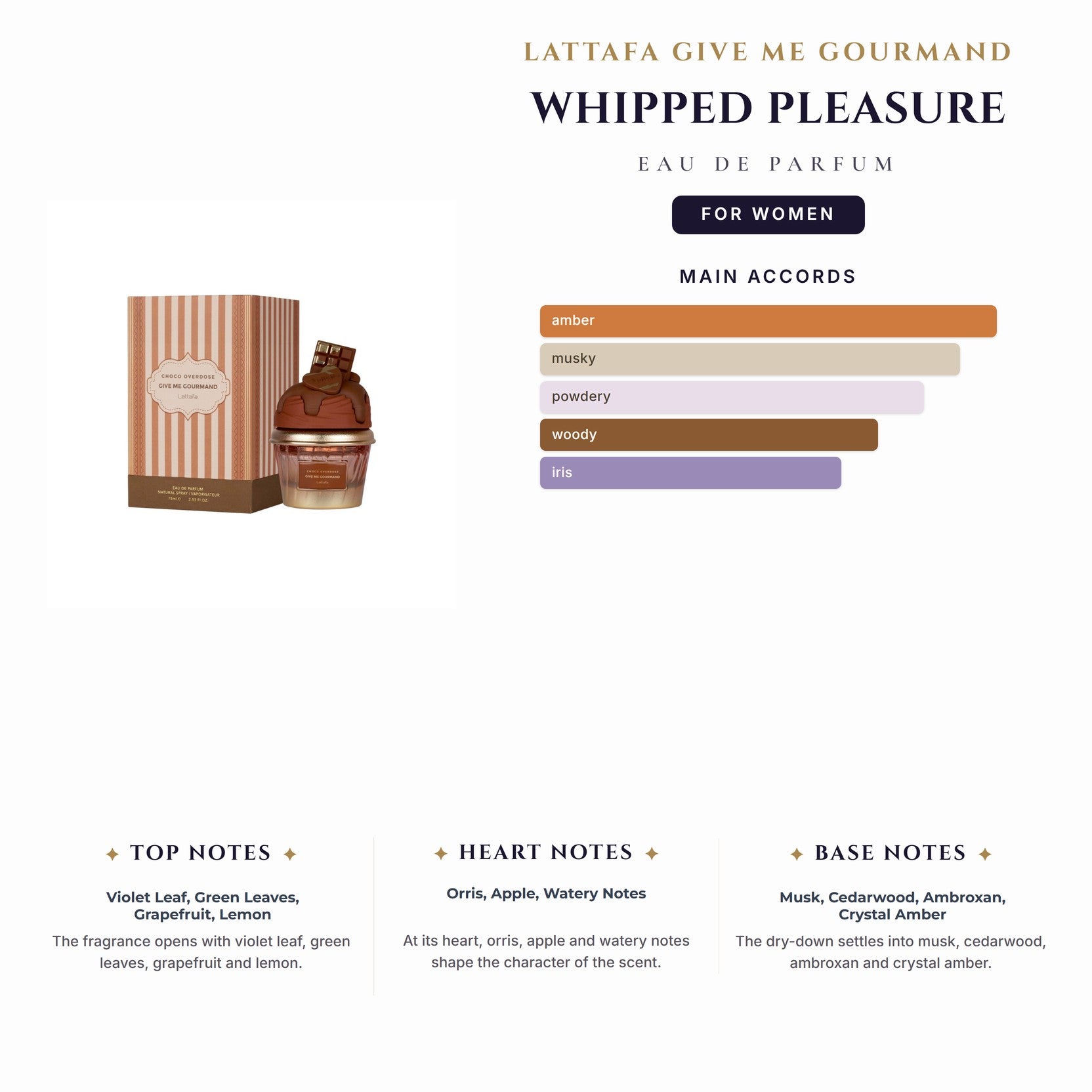 Lattafa Give Me Gourmand Whipped Pleasure 2.5oz EDP Spray for Women