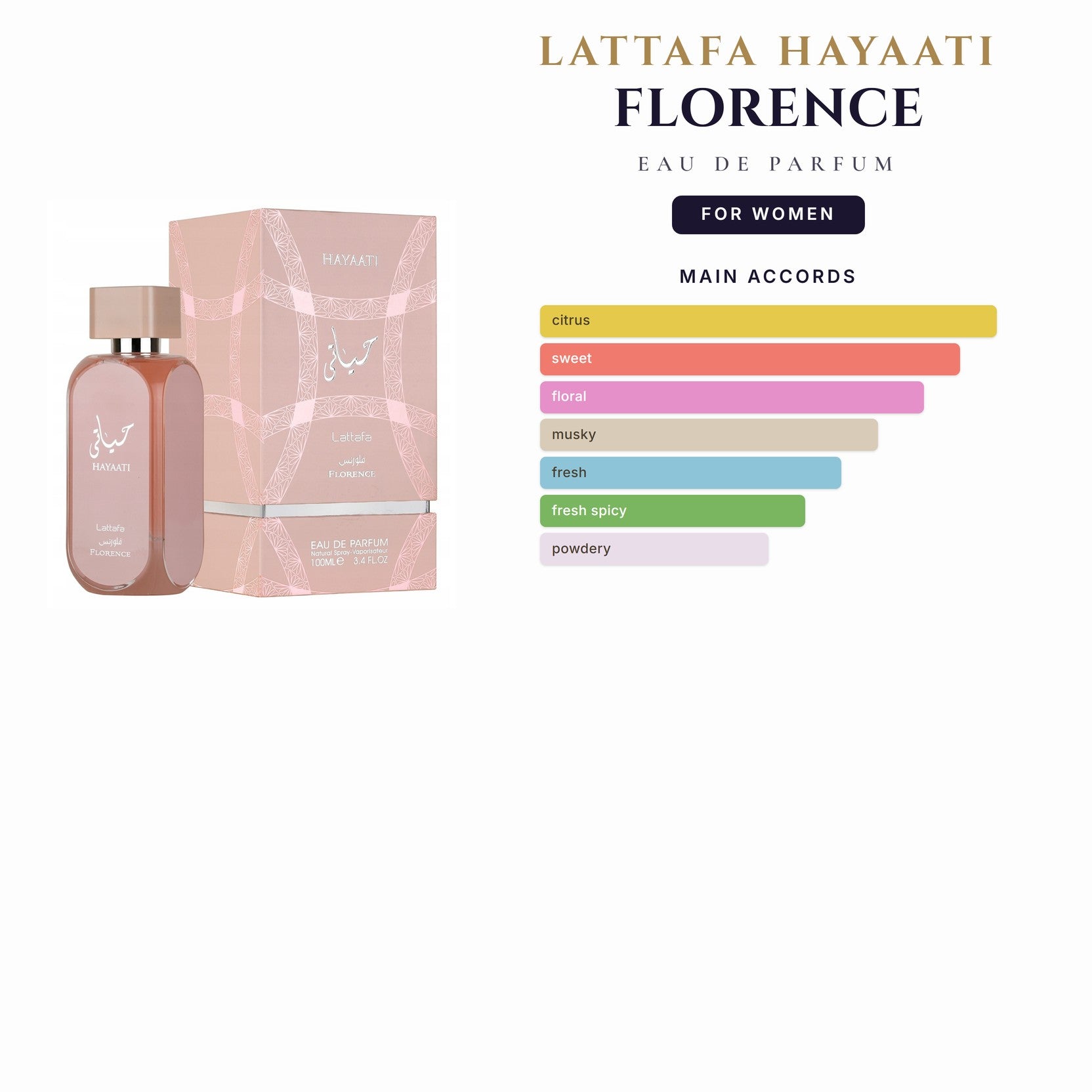 Lattafa Hayaati Florence 3.0oz EDP Spray for Women
