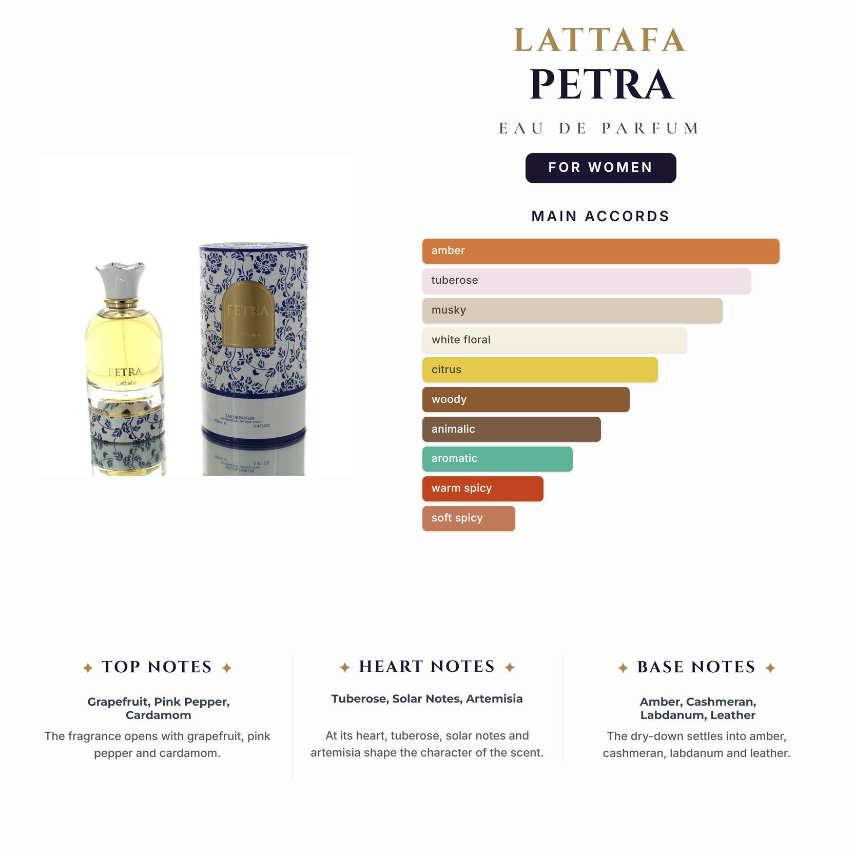 Lattafa Petra 3.4oz EDP Spray for Women