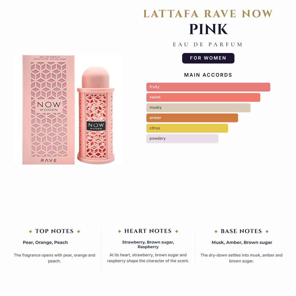 Lattafa Rave Now Pink 3.4oz EDP Spray for Women