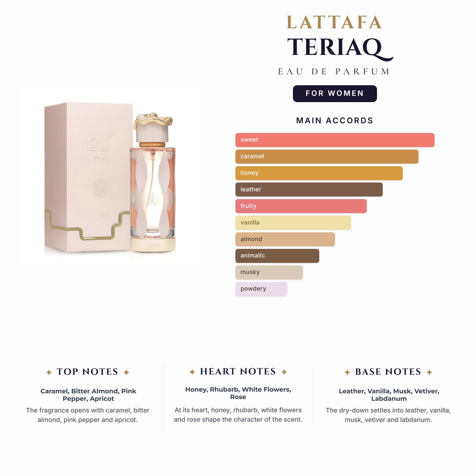 Lattafa Teriaq 3.4oz EDP Spray (Like Jpg La Belle) for Women
