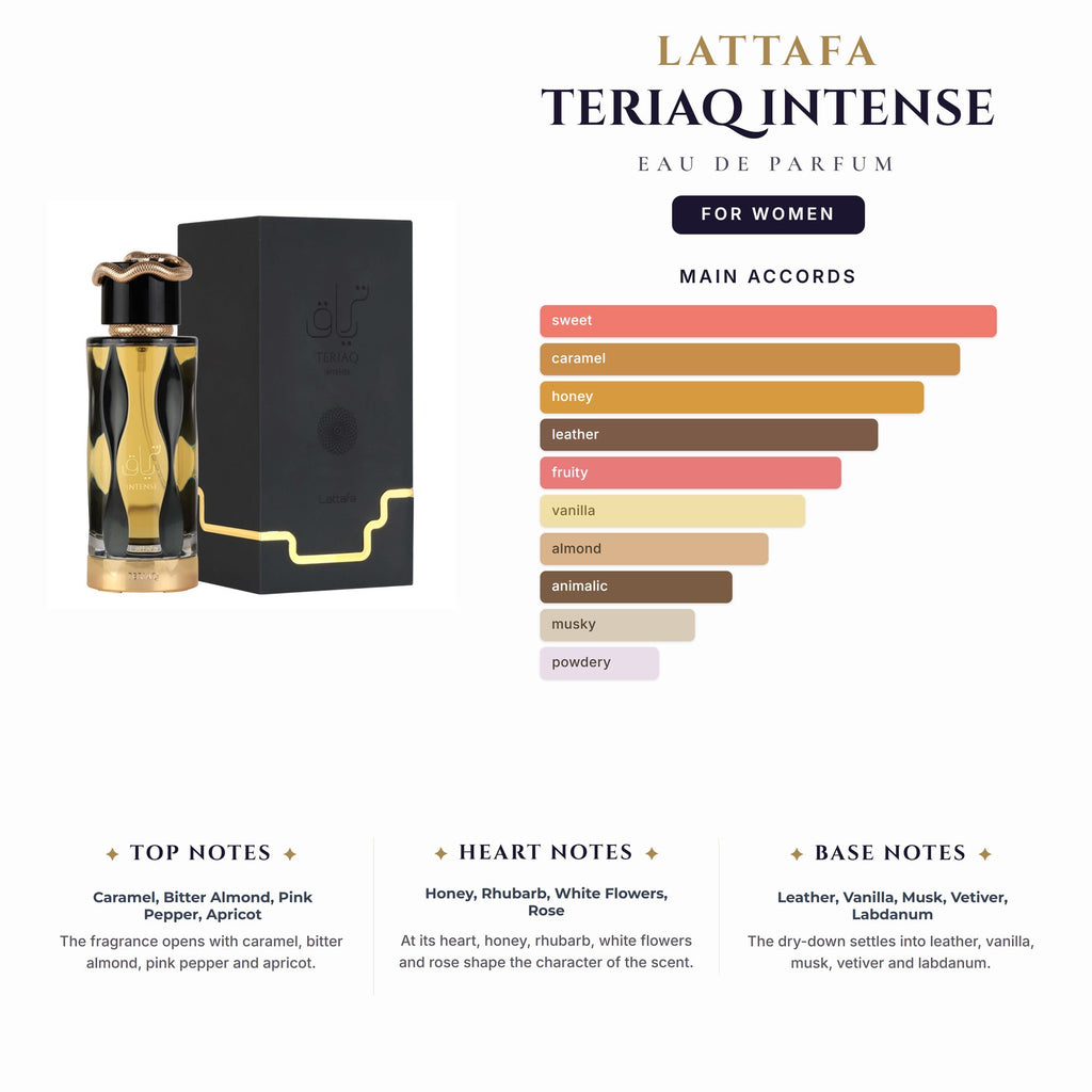Lattafa Teriaq Intense 3.4oz EDP Spray (Like Kilian Angel'S Share Paradis) for Women