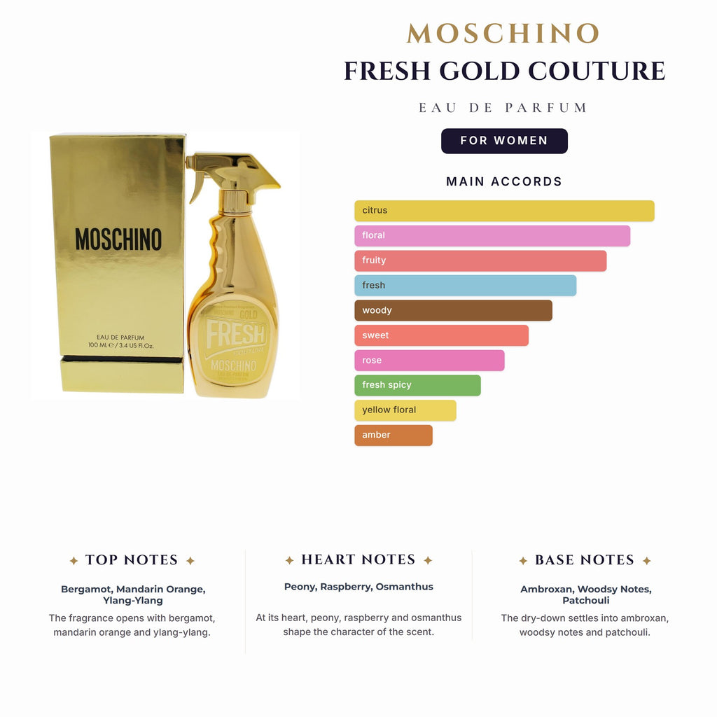 Moschino Fresh Gold Couture 3.4oz EDP Spray for Women