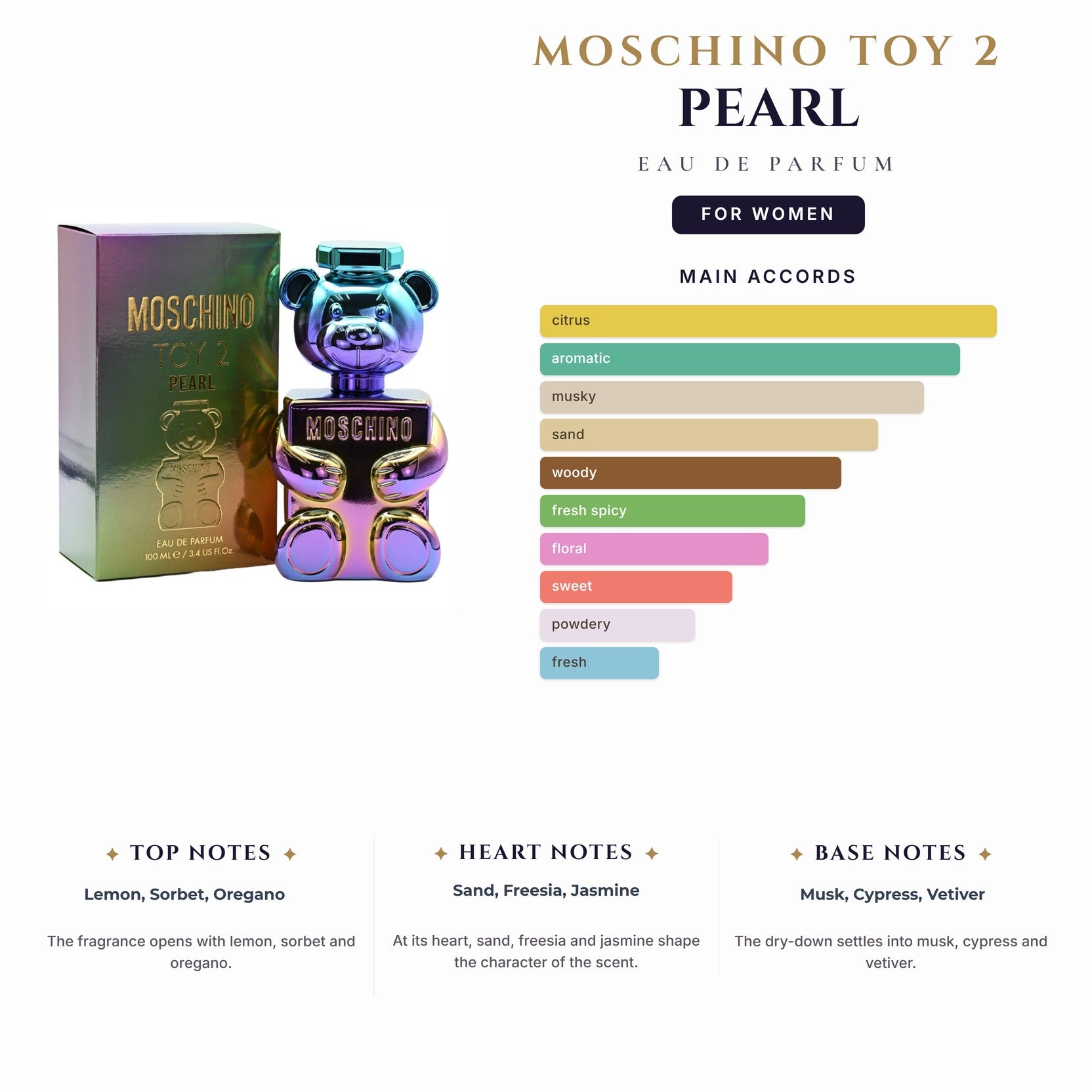 Moschino Toy 2 Pearl 3.4oz EDP Spray for Women
