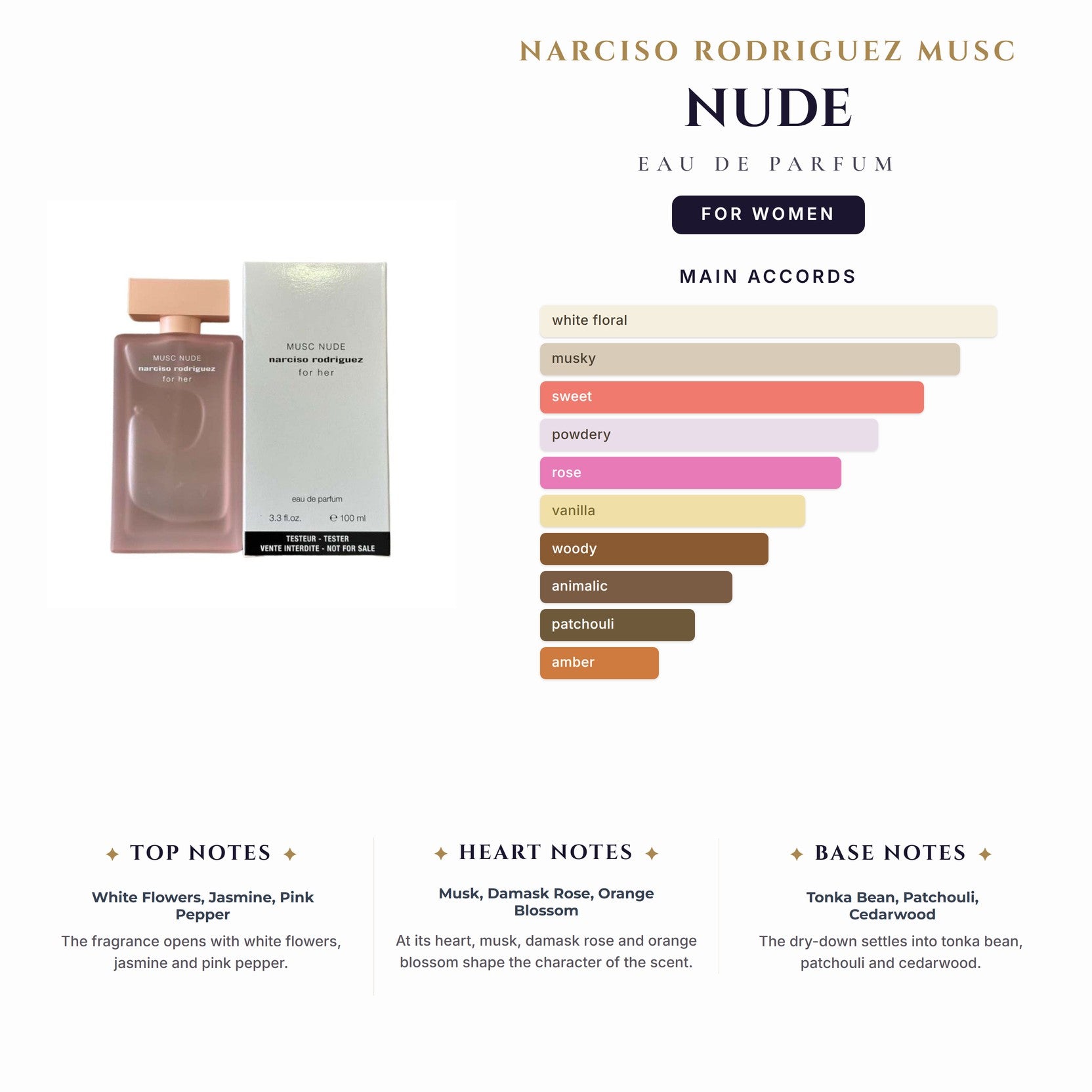 Narciso Rodriguez Musc Nude 3.4oz EDP Spray for Women