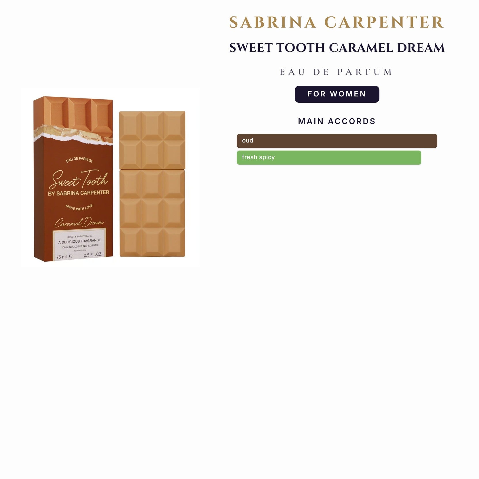Sabrina Carpenter Sweet Tooth Caramel Dream 2.5oz EDP Spray for Women
