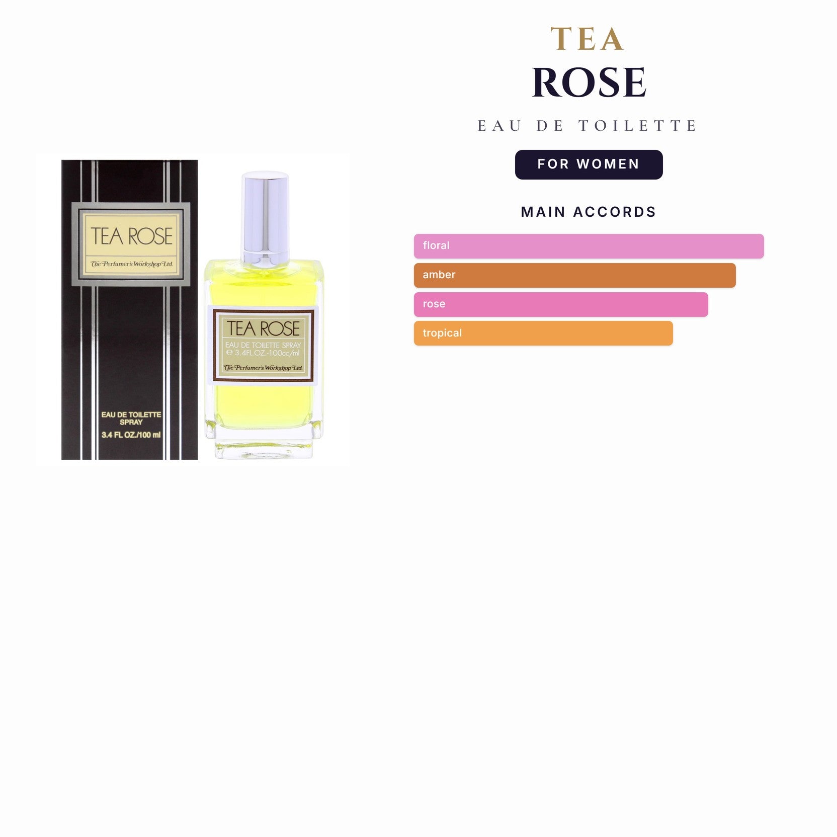 Tea Rose 3.4oz EDT Spray for Women