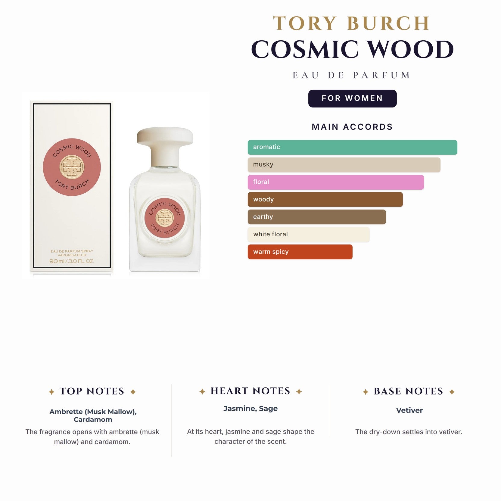 Tory Burch Cosmic Wood 3.0oz EDP Spray for Women