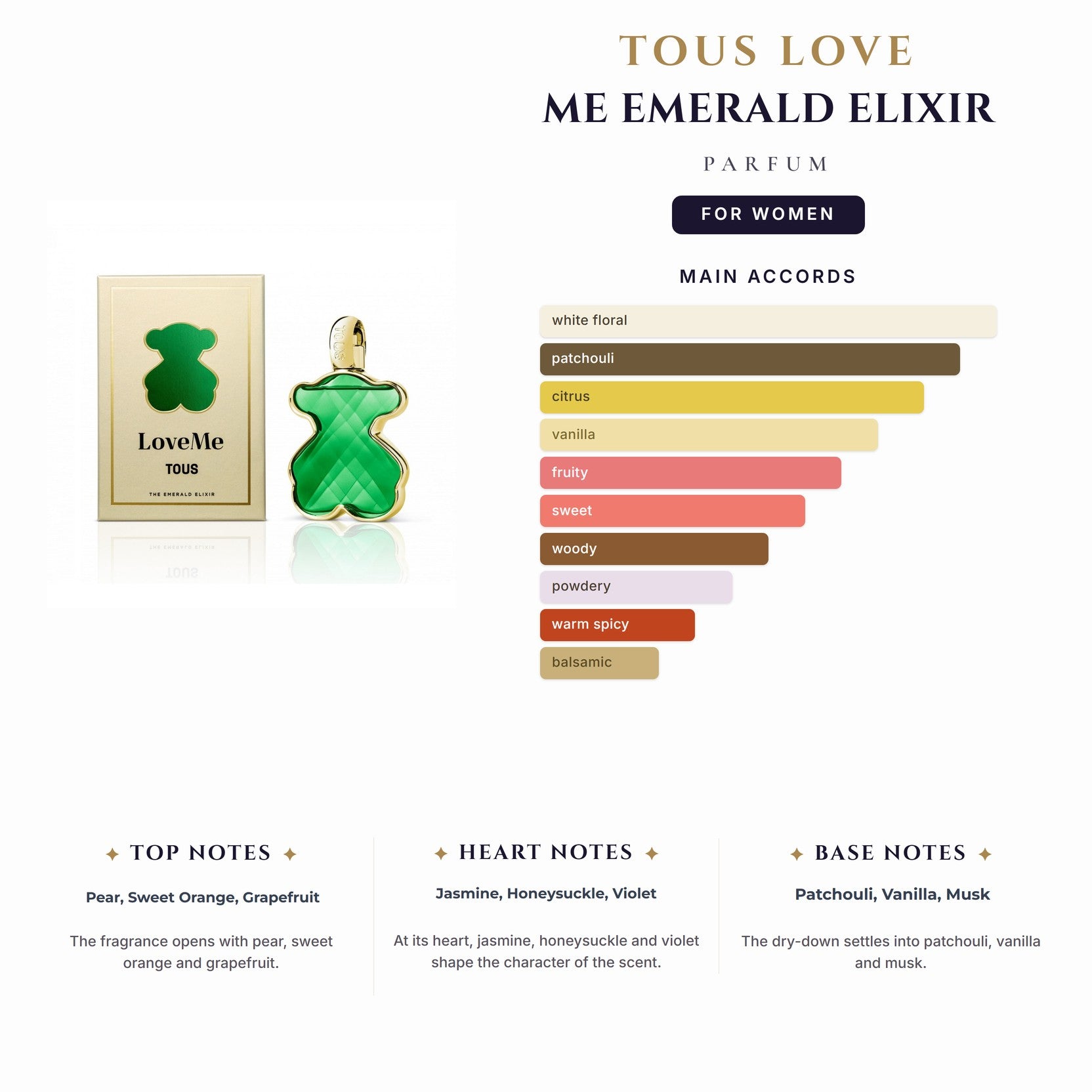 Tous Love Me Emerald Elixir 3.0oz Parfum Spray for Women
