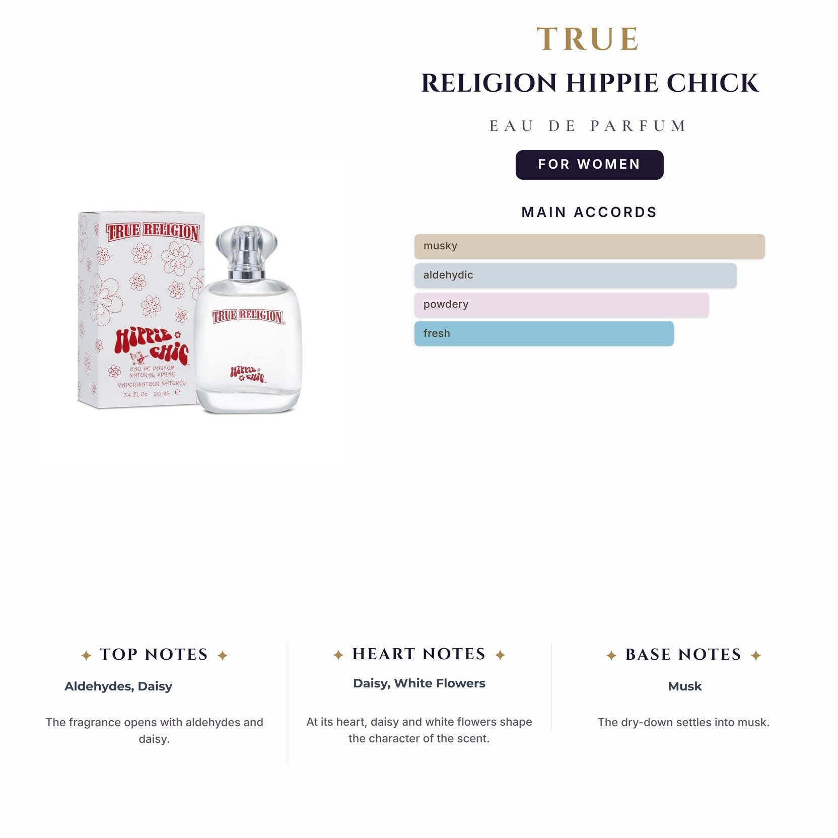 True Religion Hippie Chick 3.4oz EDP Spray (18 Left) for Women