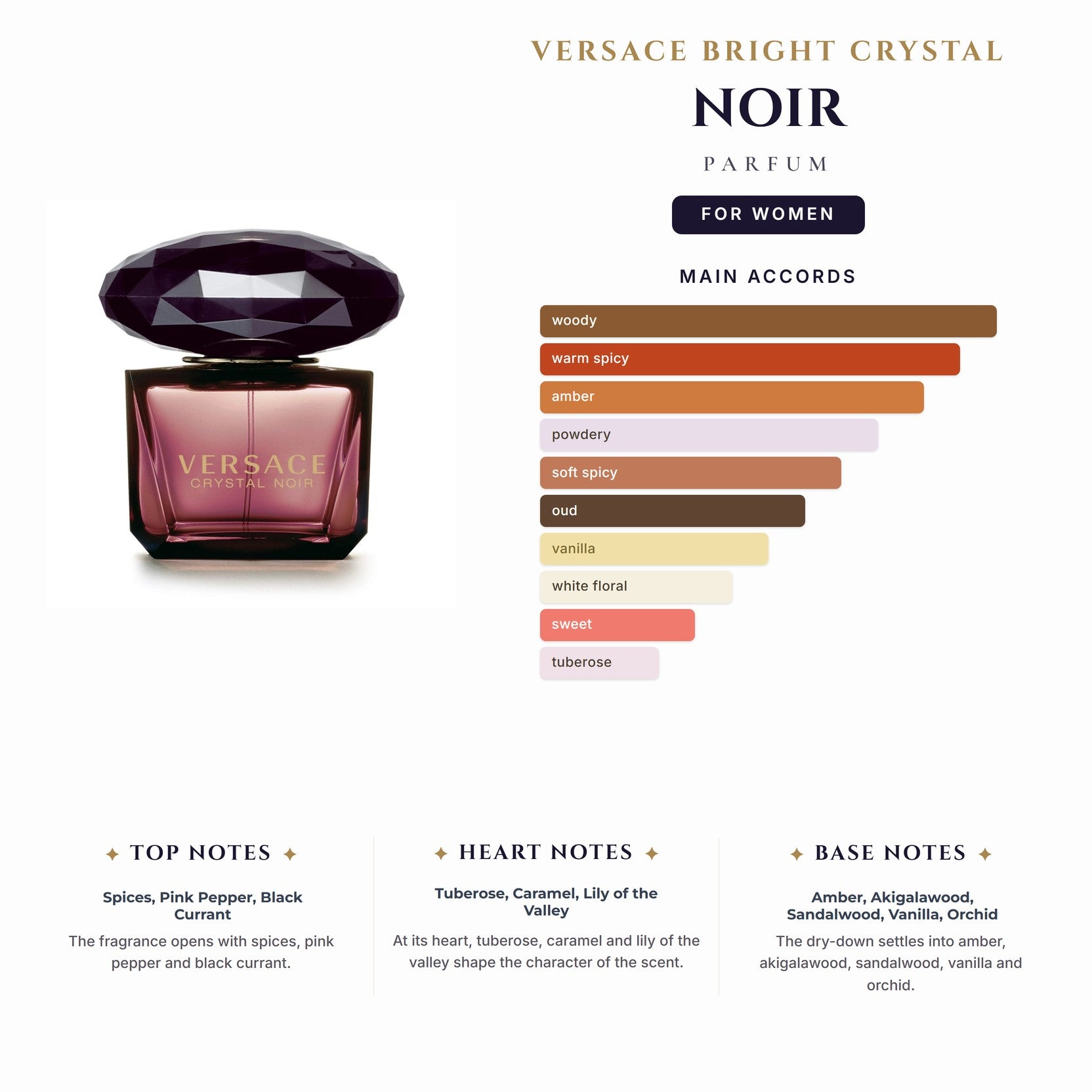 Versace Bright Crystal Noir 3.0oz Parfum Spray for Women