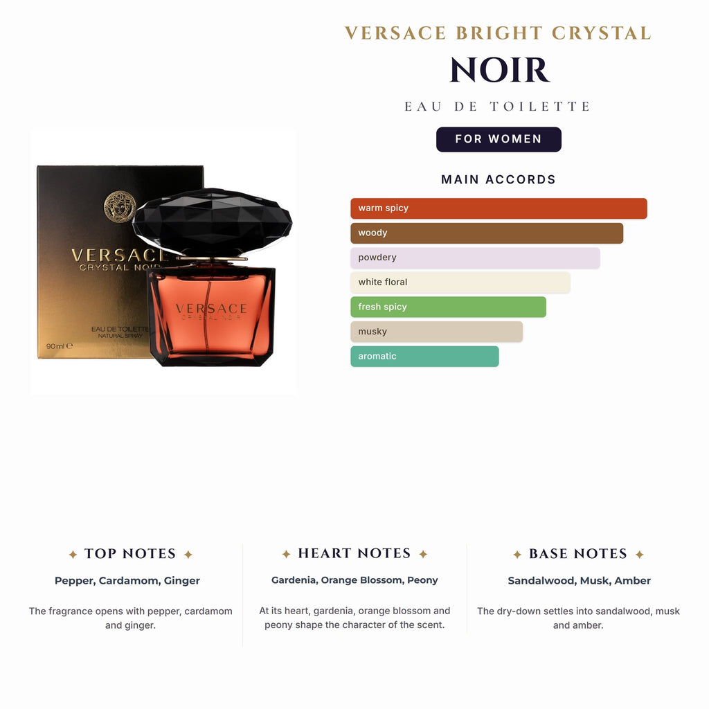 Versace Bright Crystal Noir 3.0oz EDT Spray for Women