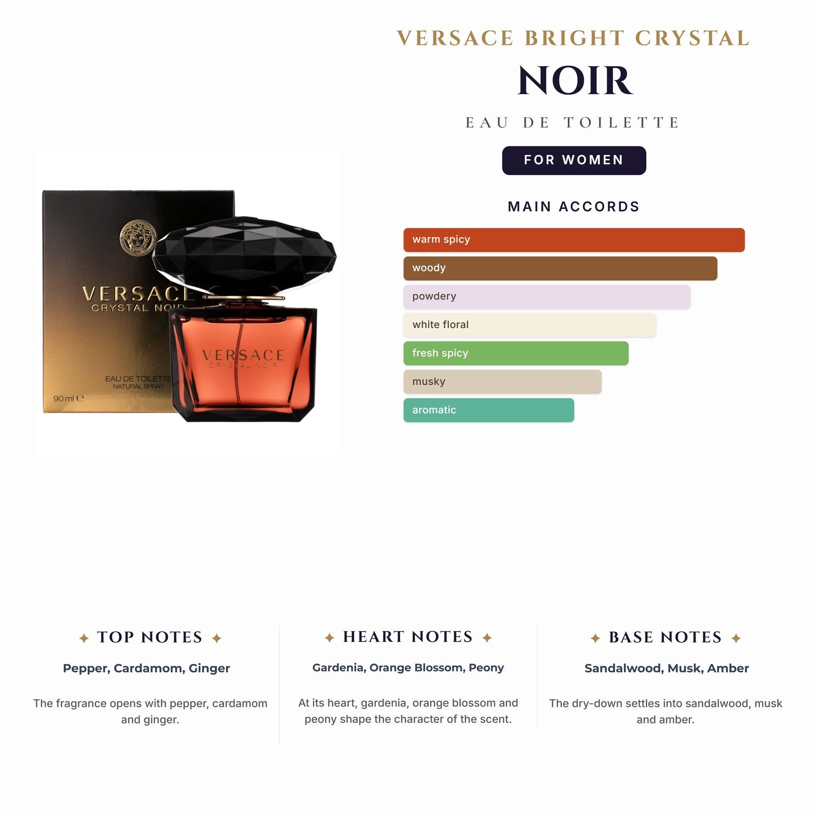 Versace Bright Crystal Noir 3.0oz EDT Spray for Women