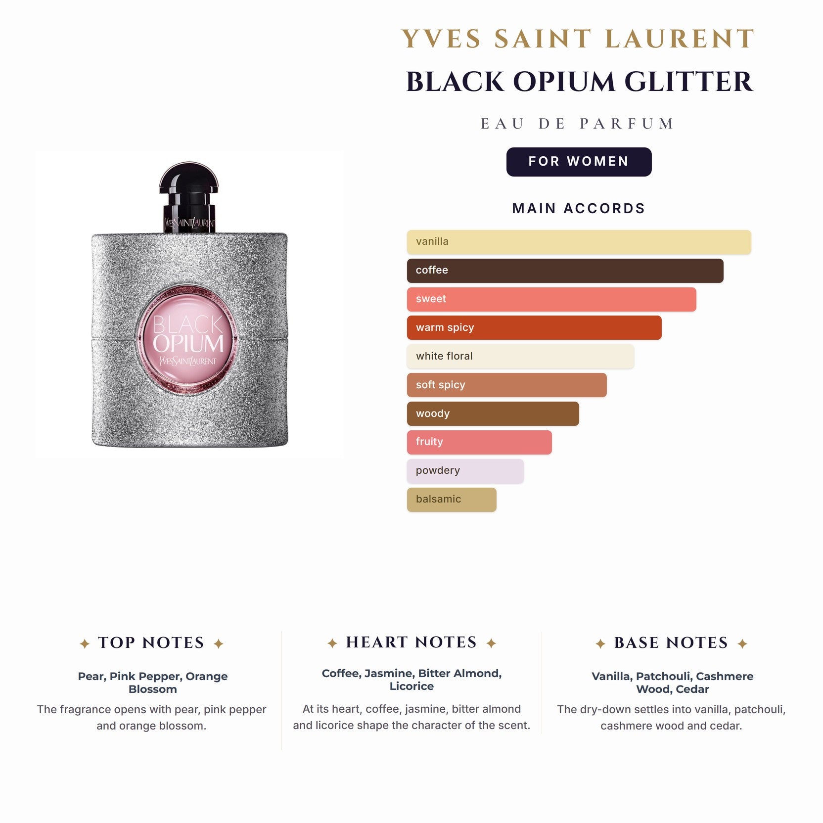 Ysl Black Opium Glitter 3.0oz EDP Spray for Women