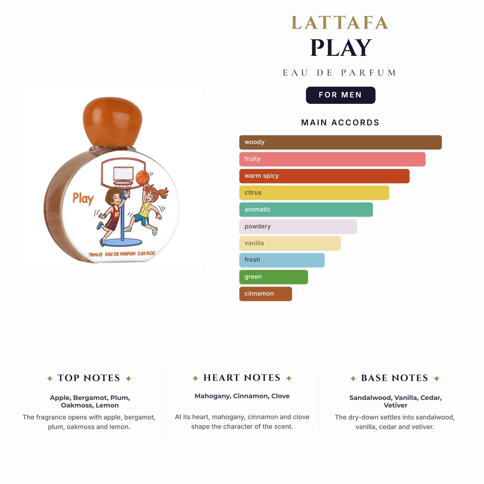 Kids-Lattafa Play 2.5oz EDP Spray for Men