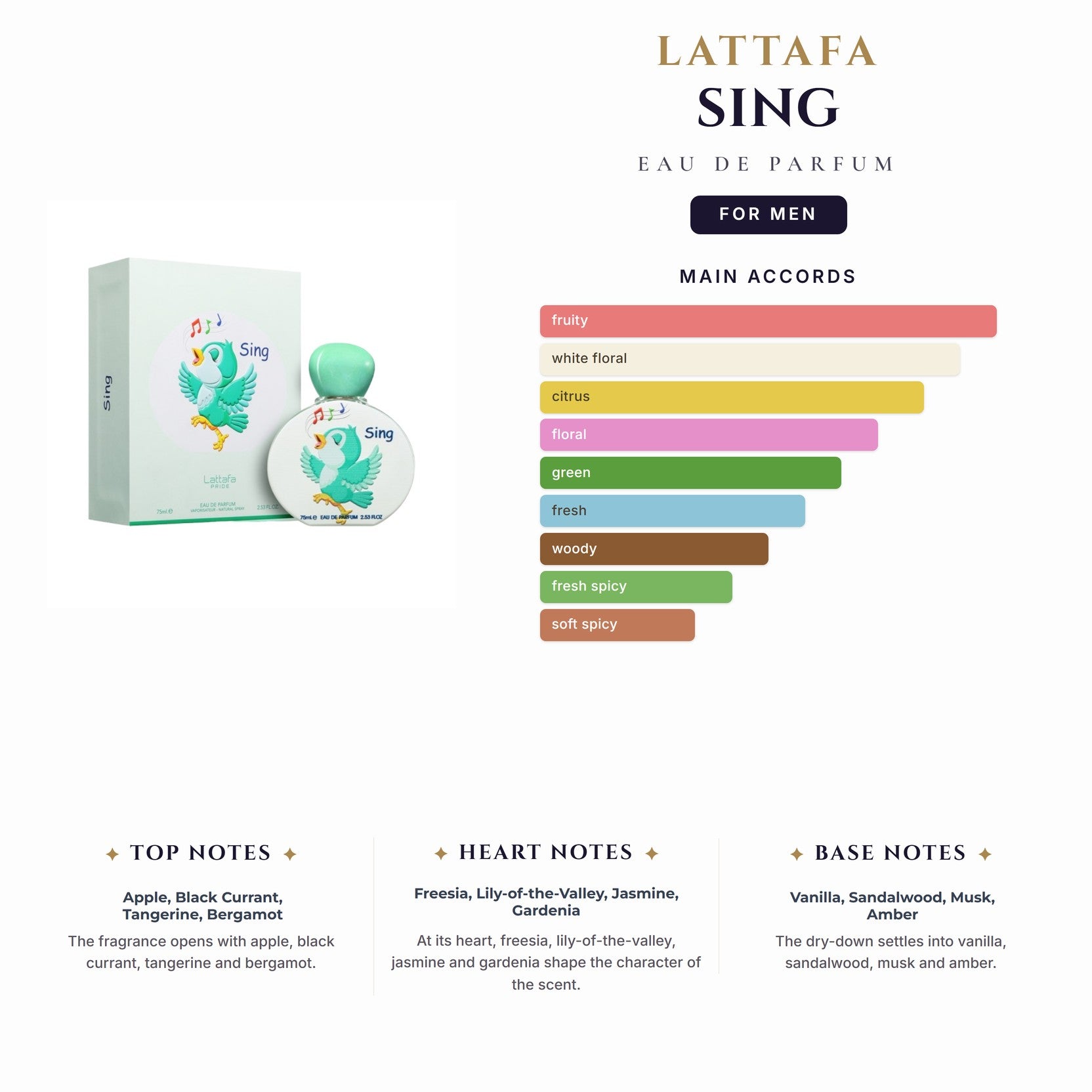 Kids-Lattafa Sing 2.5oz EDP Spray for Men