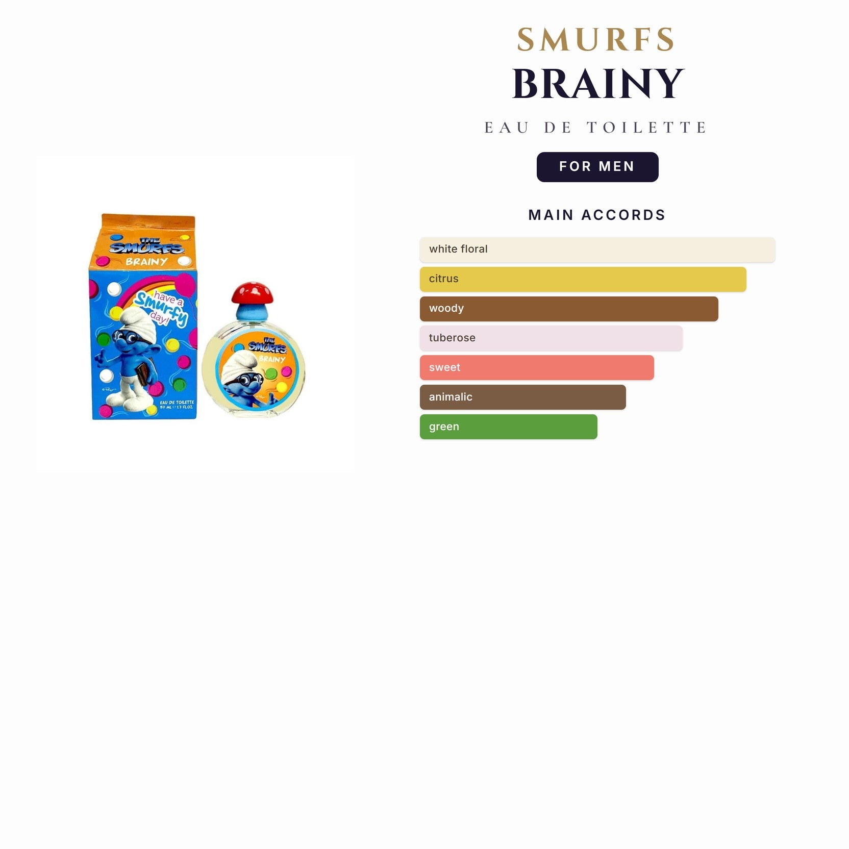 Kids- Smurfs Brainy 1.7oz EDT Spy for Men
