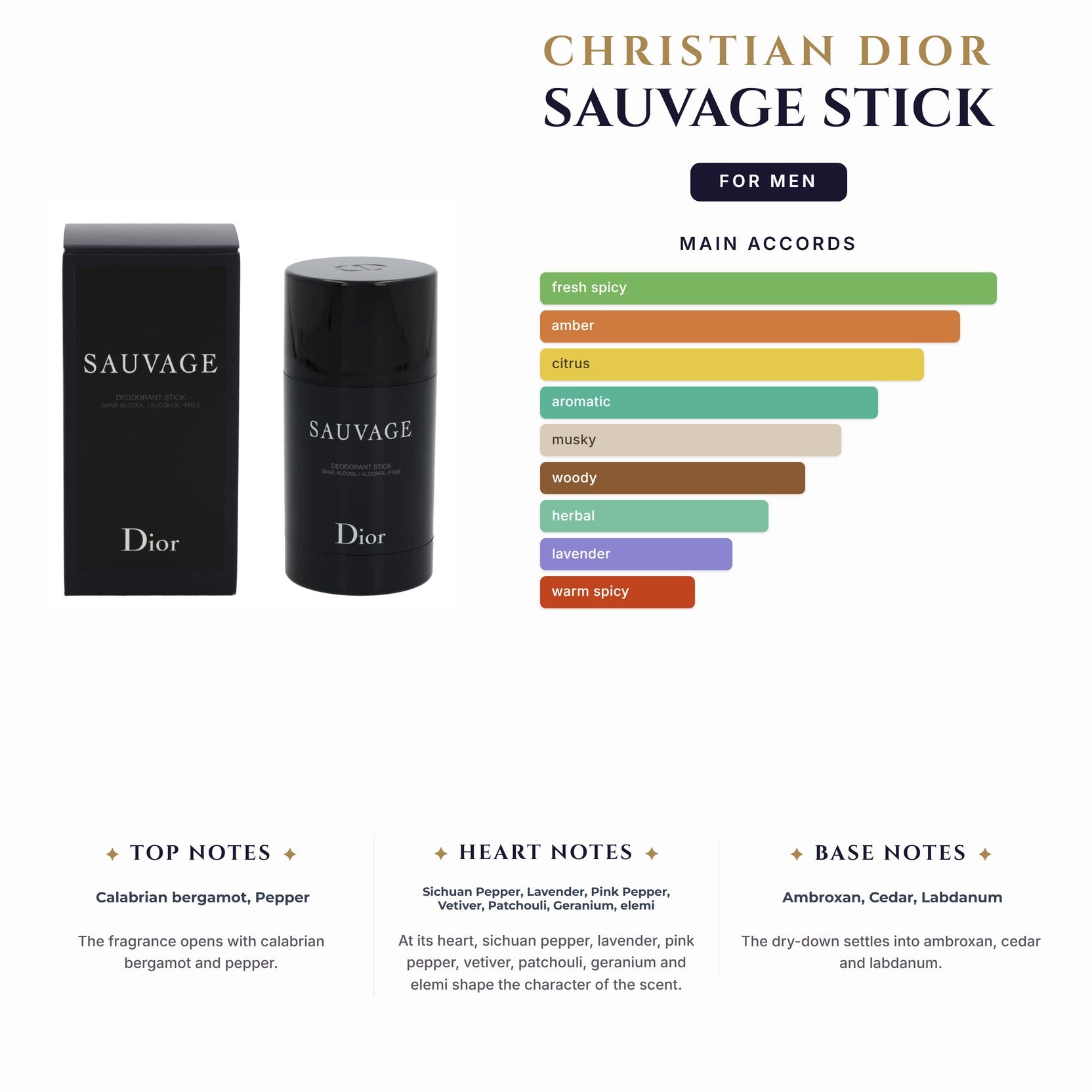Deo Cd Sauvage 2.5oz Stick for Men