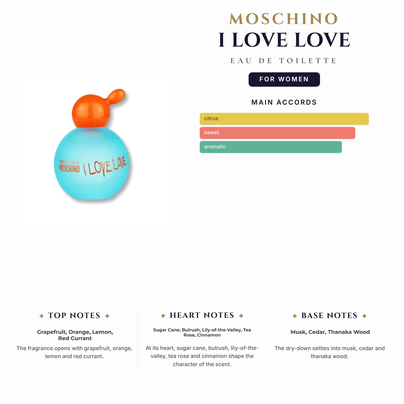 Tst Moschino I Love Love 3.4oz EDT Spray for Women
