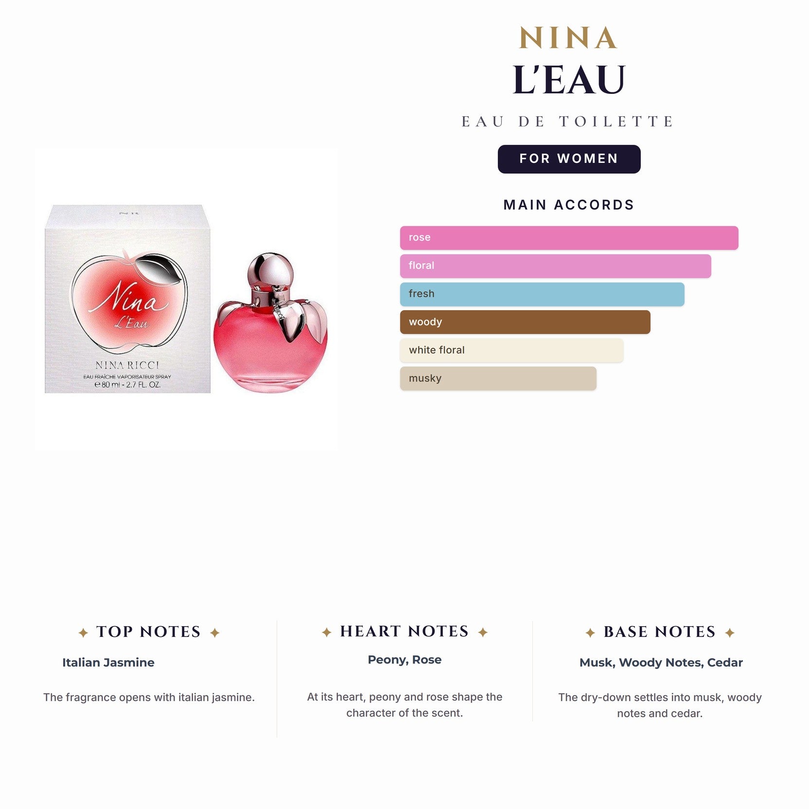 Tst Nina L'Eau 2.7oz EDT Spy for Women