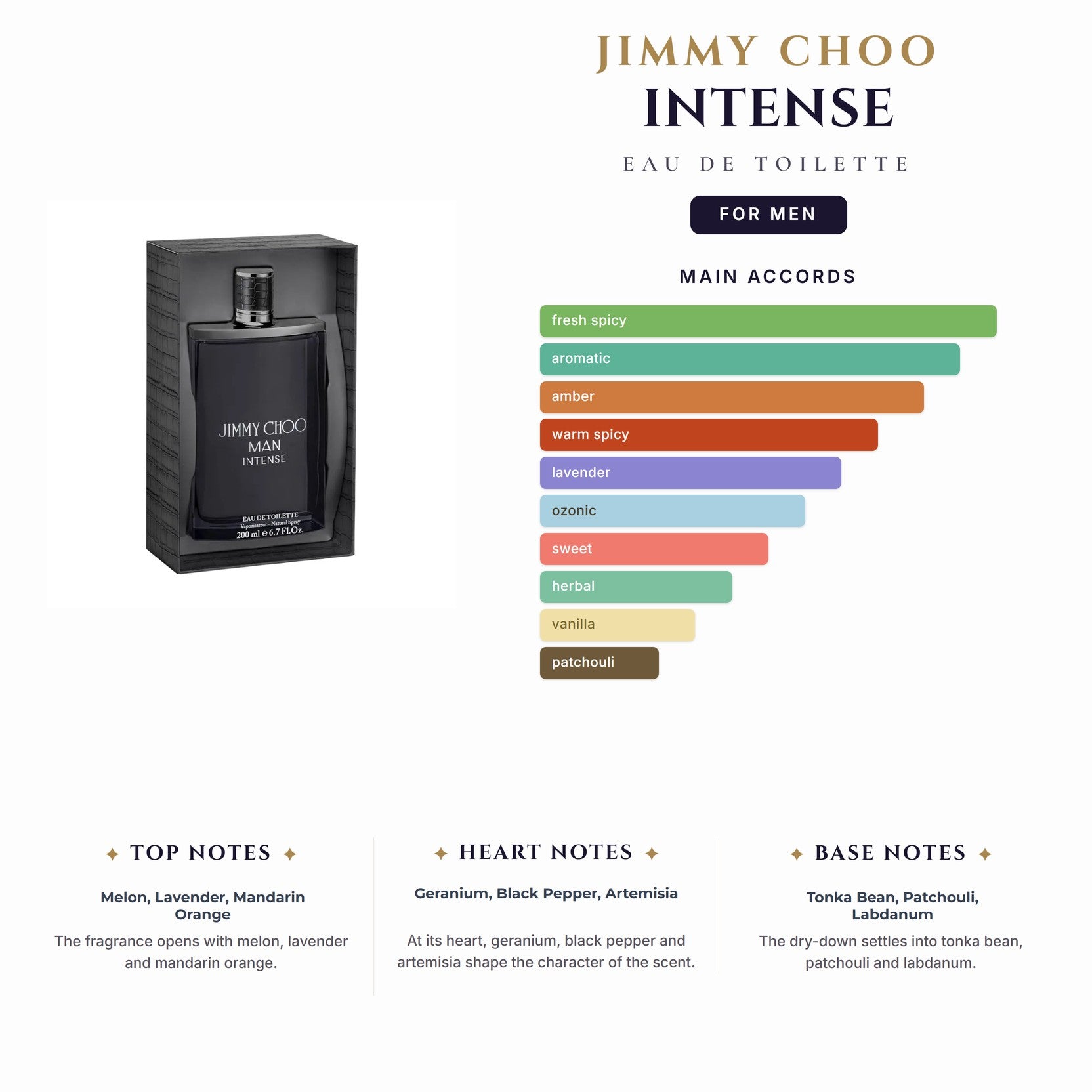 Tst Jimmy Choo Intense 3.4oz EDT Spray for Men