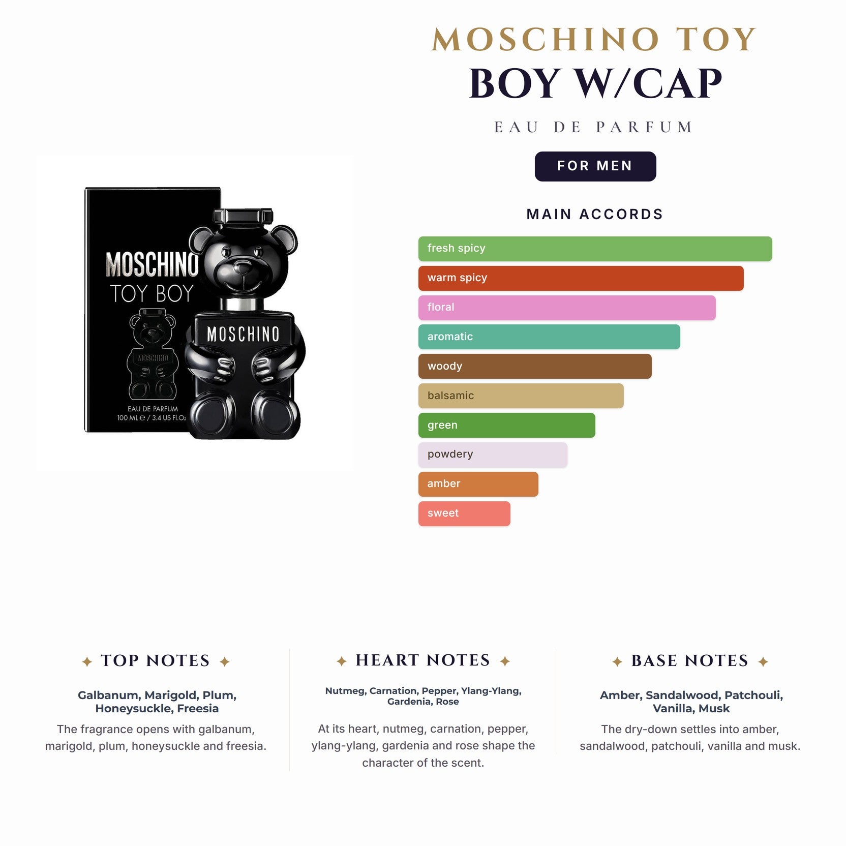 Tst Moschino Toy Boy 3.4oz EDP Spray W/Cap for Men