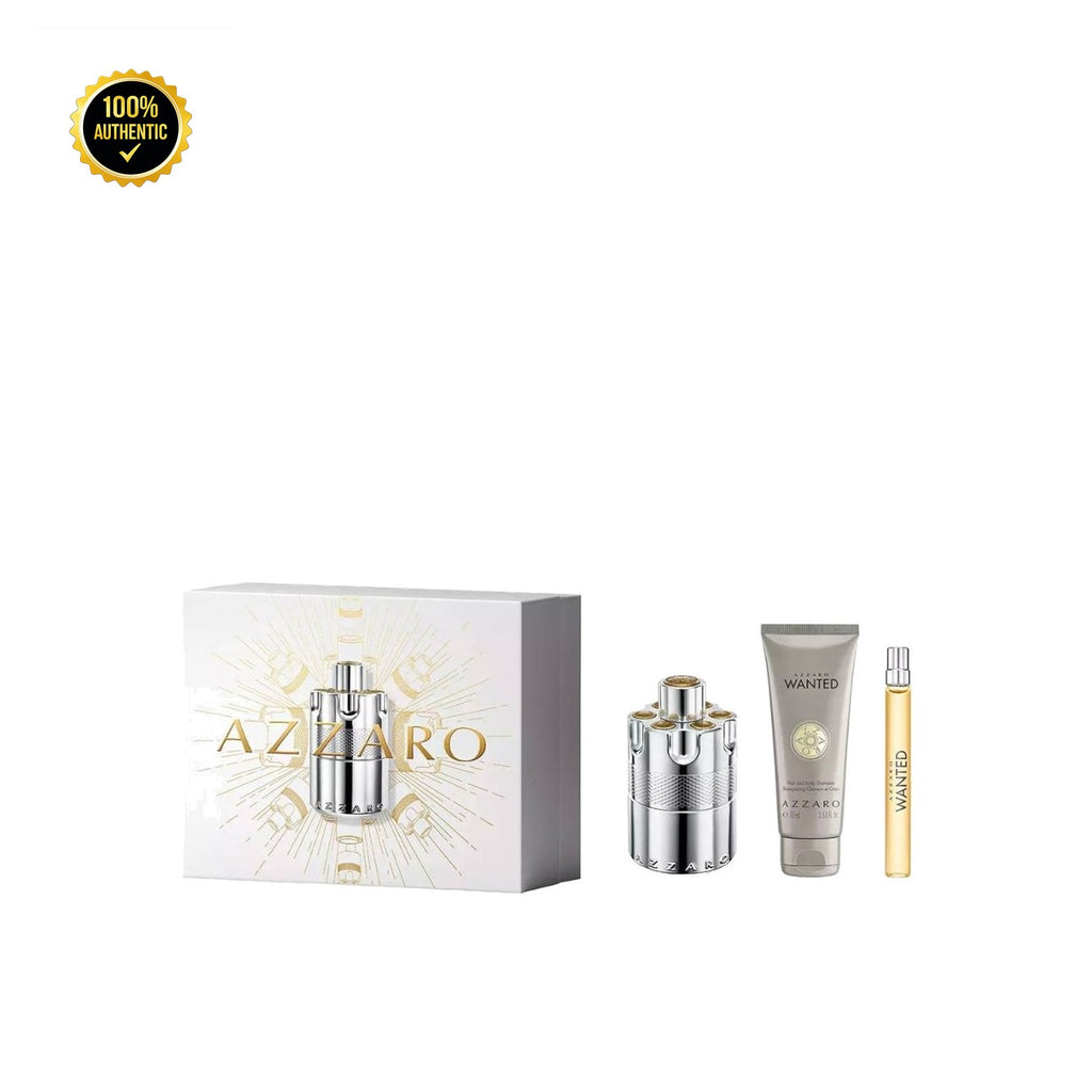 Set M- Azzaro Wanted 3Pc (3.4oz EDP + 2.5Sg +10Ml)