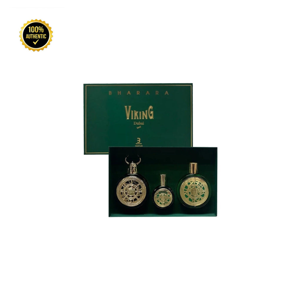 Set M- Bharara King Viking Dubai 3Pc (3.4oz EDP+1.0oz EDP+6.0oz Bl)