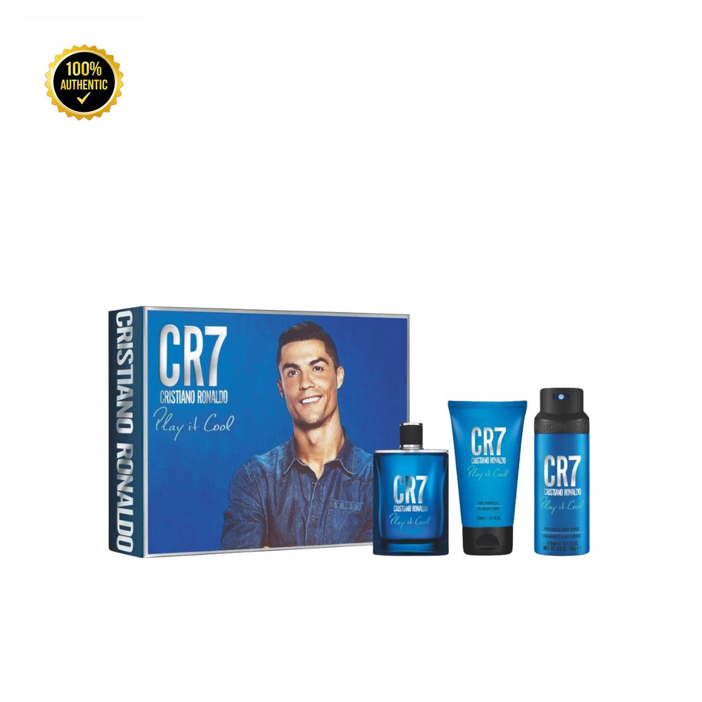 Set M Cristiano Ronaldo Cr7 Play It Cool 3Pc (3.4oz EDT + 5.1oz Body Spray +5.1 Sg)