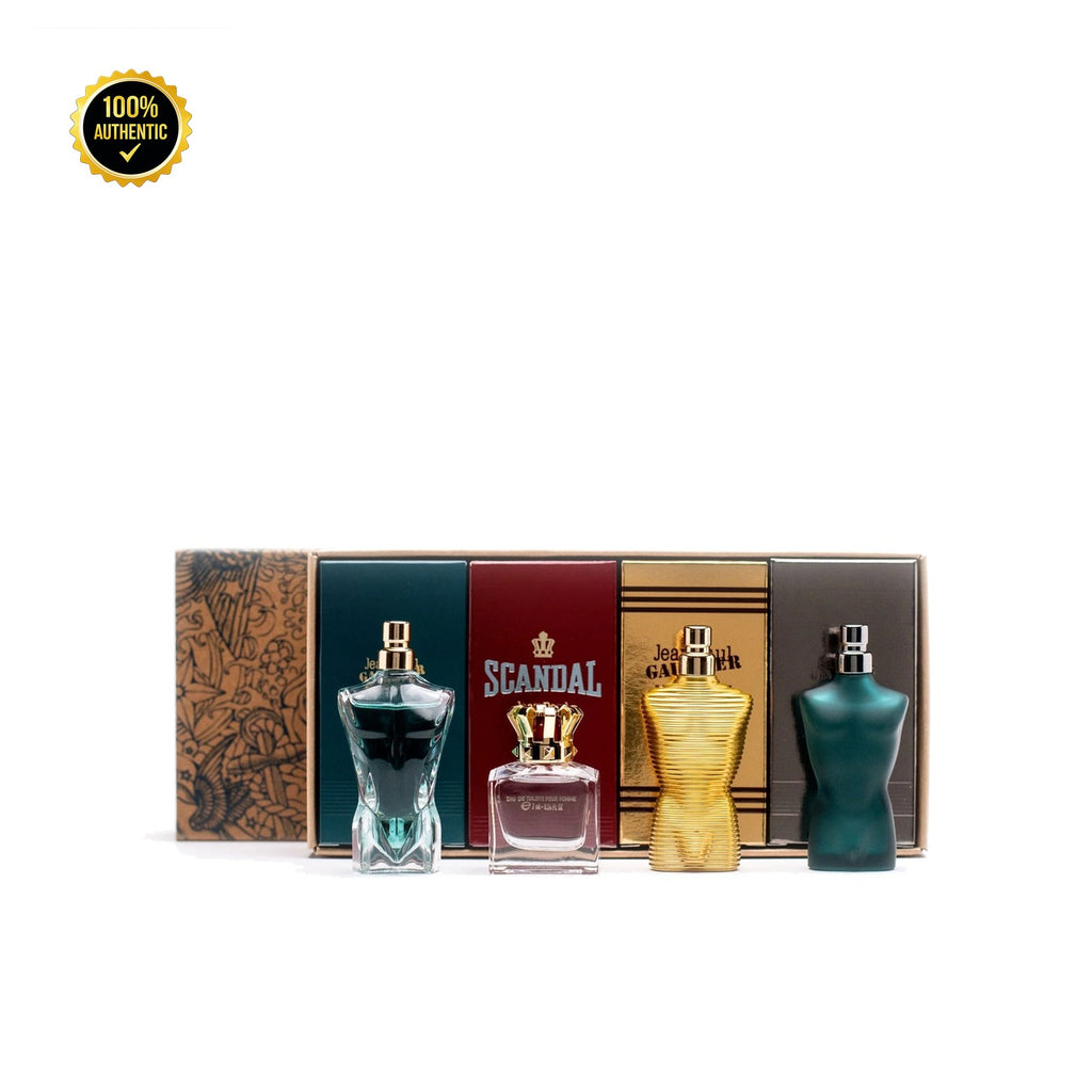 Set M Jean Paul Gaultier Mini Sampler 4 X 0.25oz(Le Beau EDT +Le Male Elixir+Scandal+Le Male EDT)