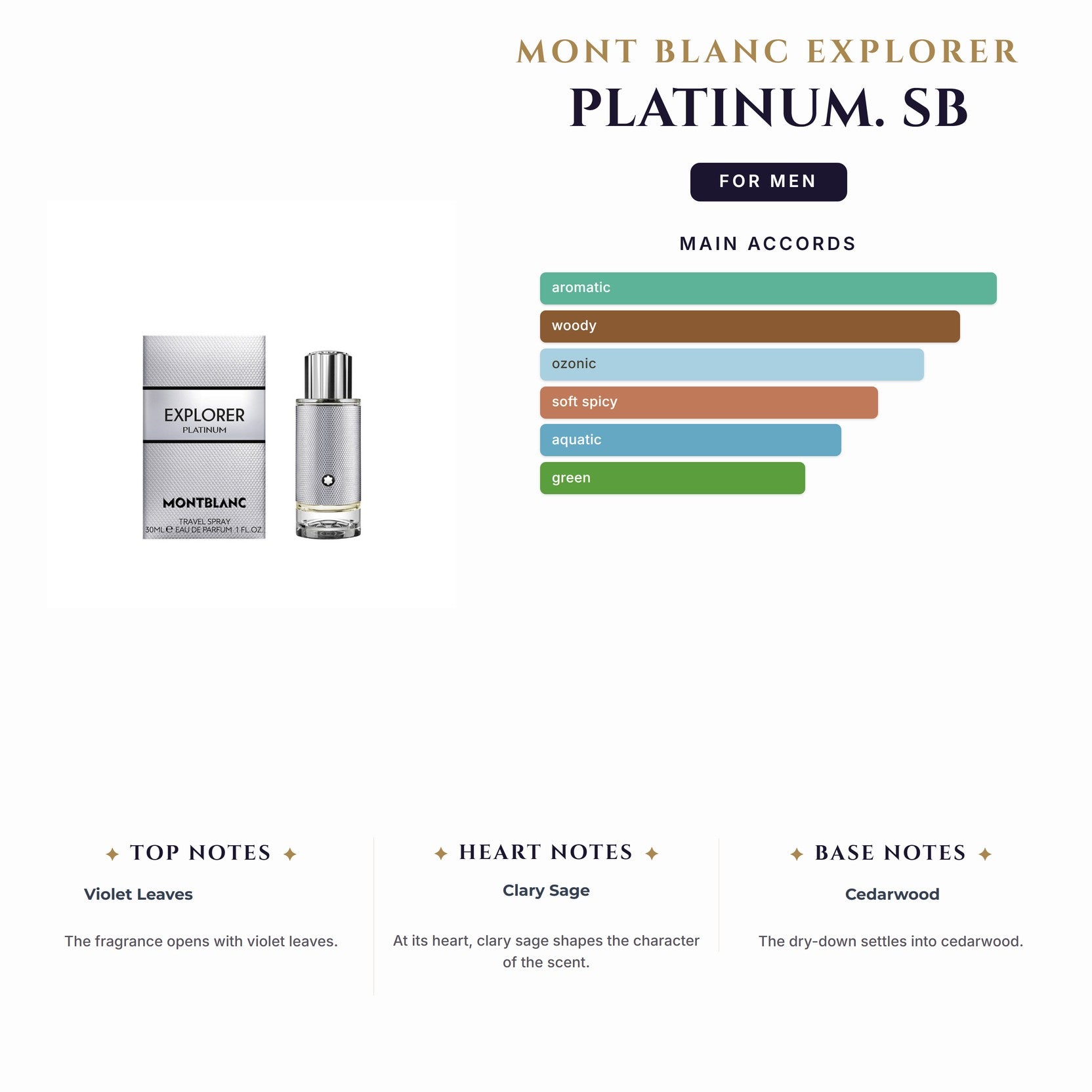 Set M- Mont Blanc Explorer Platinum 3Pc. (3.4oz EDP + 0.25oz EDP + 3.3oz S/Gel)Sb