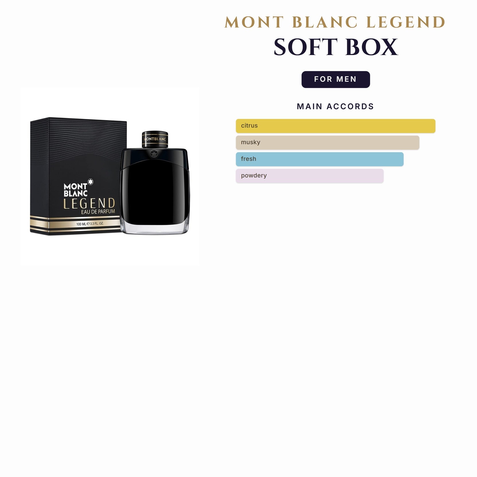 Set M- Mont Blanc Legend 3Pc (3.4oz EDT + 3.4Sg+ 0.25oz Spray) Soft Box