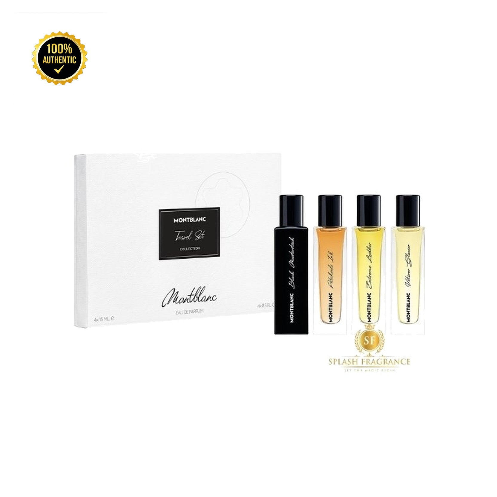 Set M- Mont Blanc Minis 15Mlx4 (Black Meisterstuck+Extreme Leather+Vetiver Glacier)