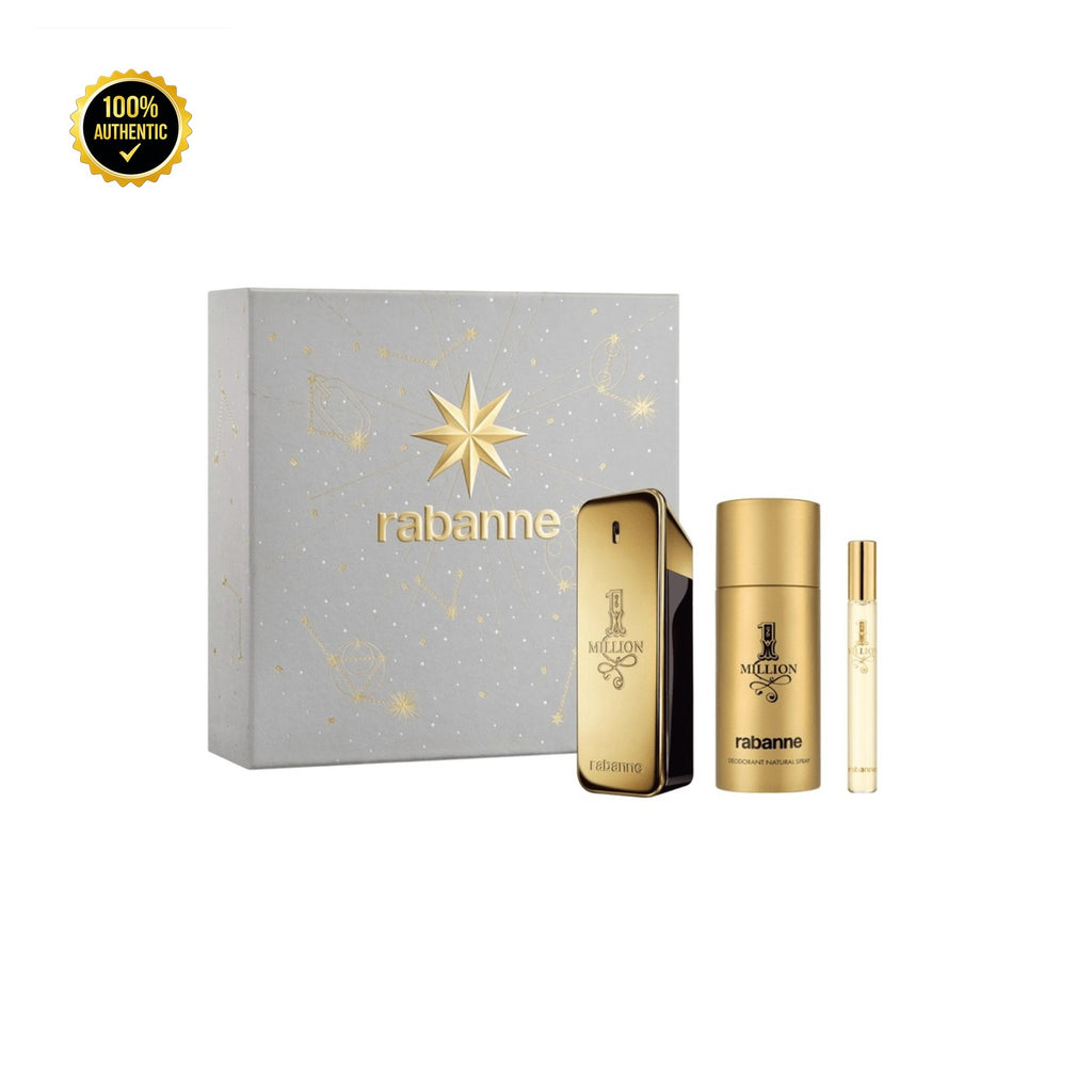 Set M- Paco 1 Million 3Pc (3.4oz EDT + 5.0oz Deo + 0.33oz Mini)