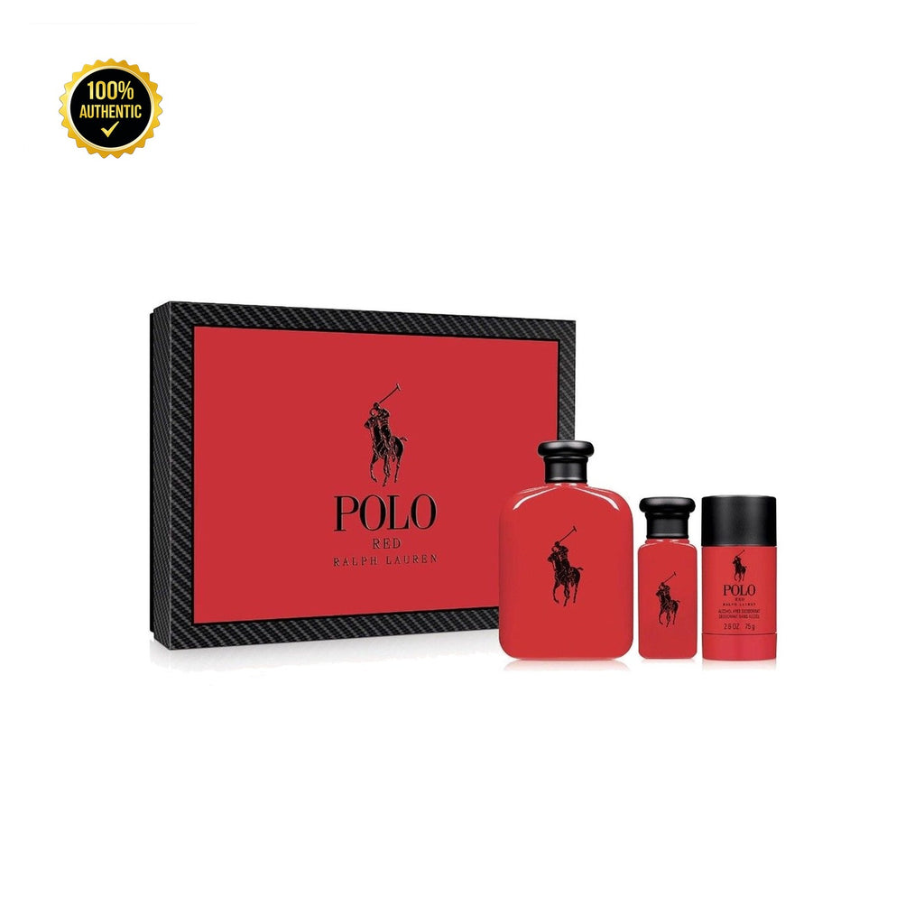 Set M- Polo Red 3Pc( 4.2oz EDT +1.0ozedt+2.5oz Deo Stick)