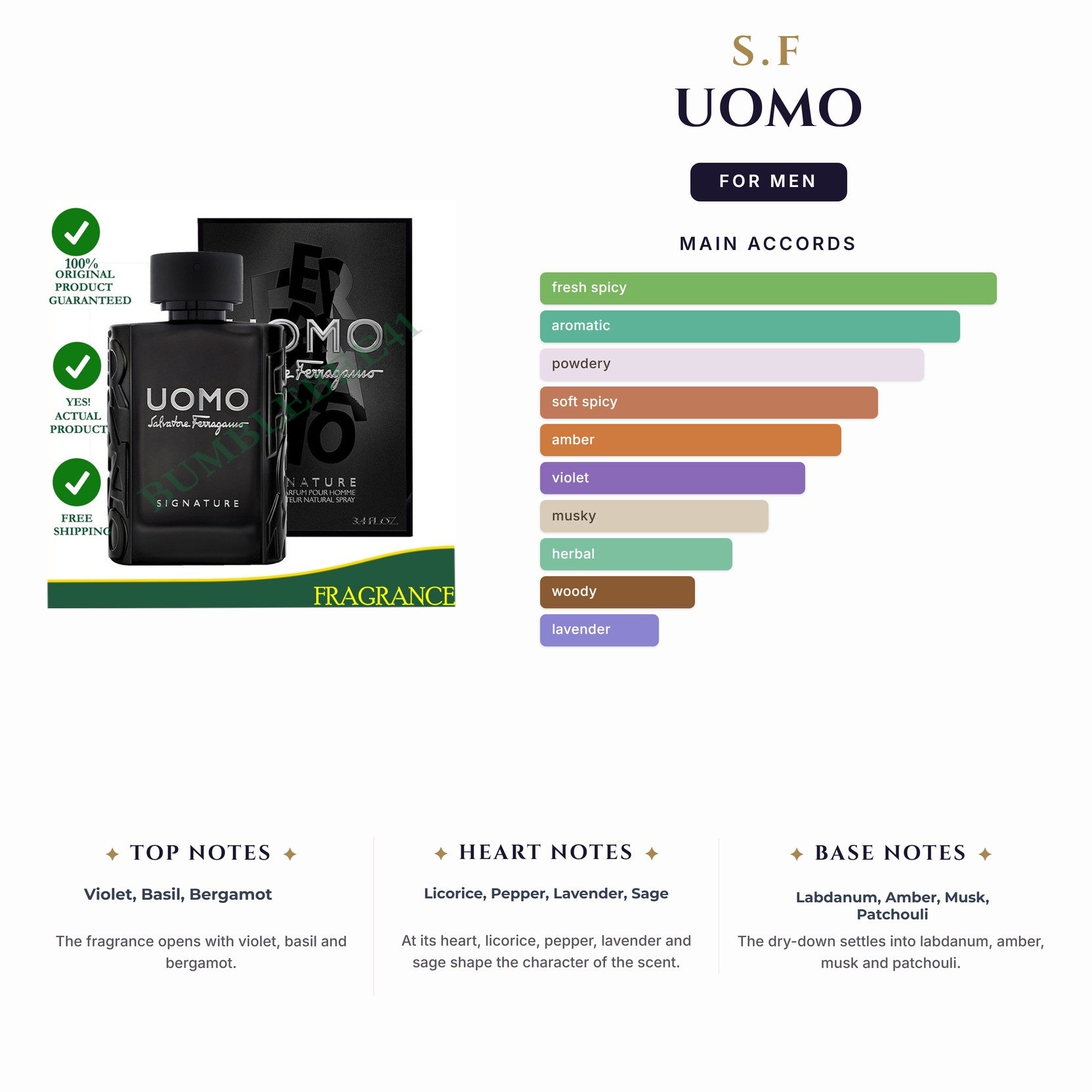 Set M- S.F Uomo 3Pc (3.4oz EDT +3.4oz Asb +3.4oz Sg)
