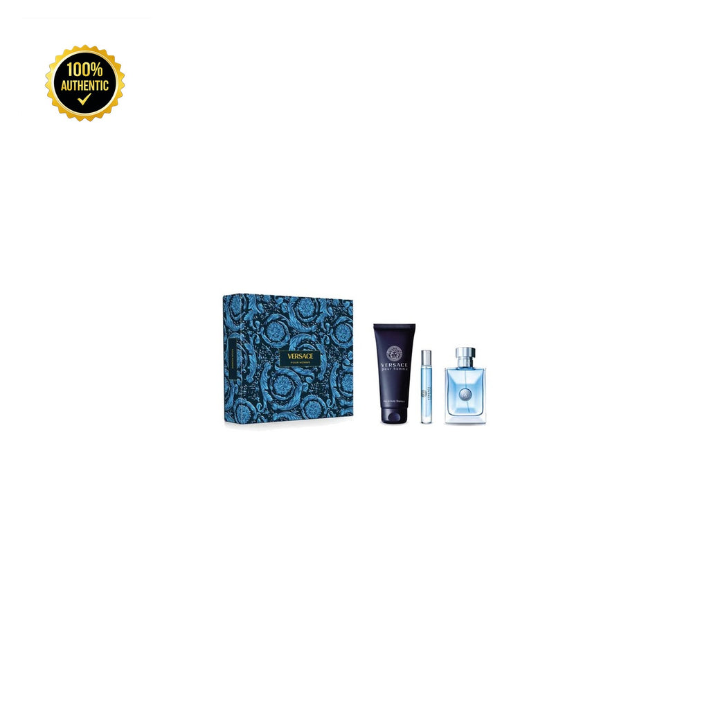 Set M Versace P.Homme 3Pc (3.4oz EDT +5.0oz Sg +5Ml Mini)