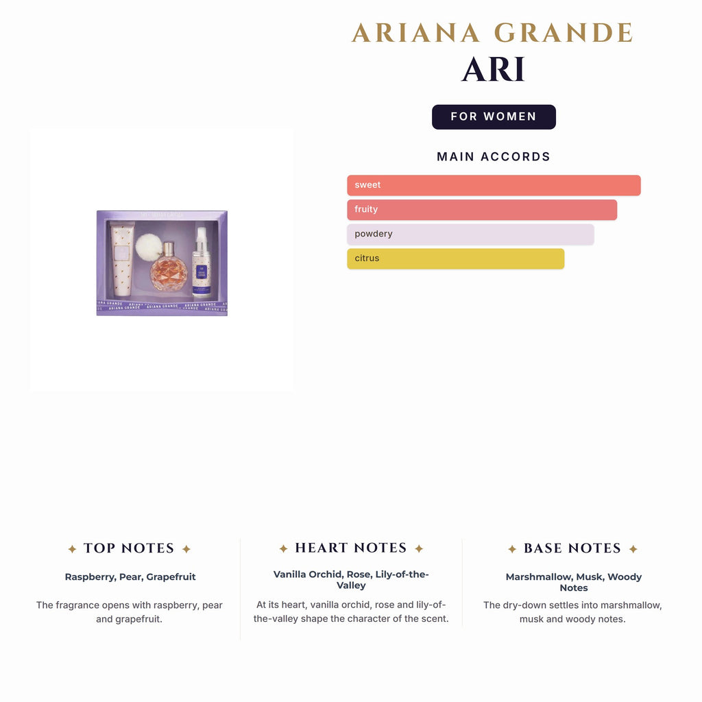 Set W- Ariana Grande Ari 3Pc (3.4+3.4Bl+4.0oz Body Mist)