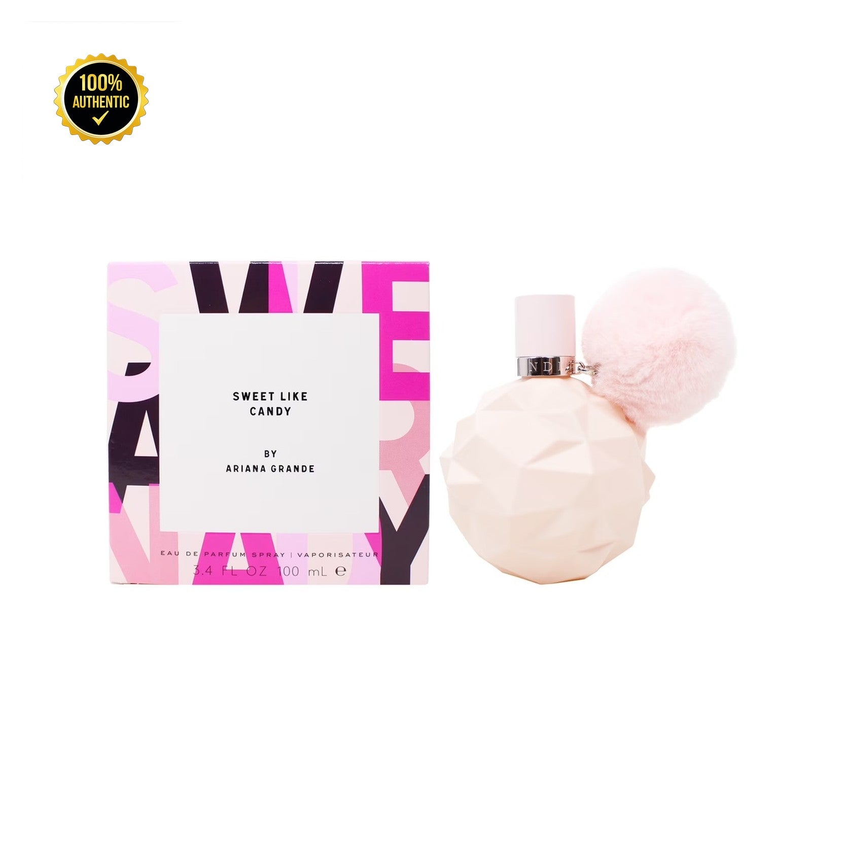 Set W- Ariana Grande Sweet Like Candy 3Pc (3.4oz EDP+3.4Bl+ 4.0oz Body Mist)