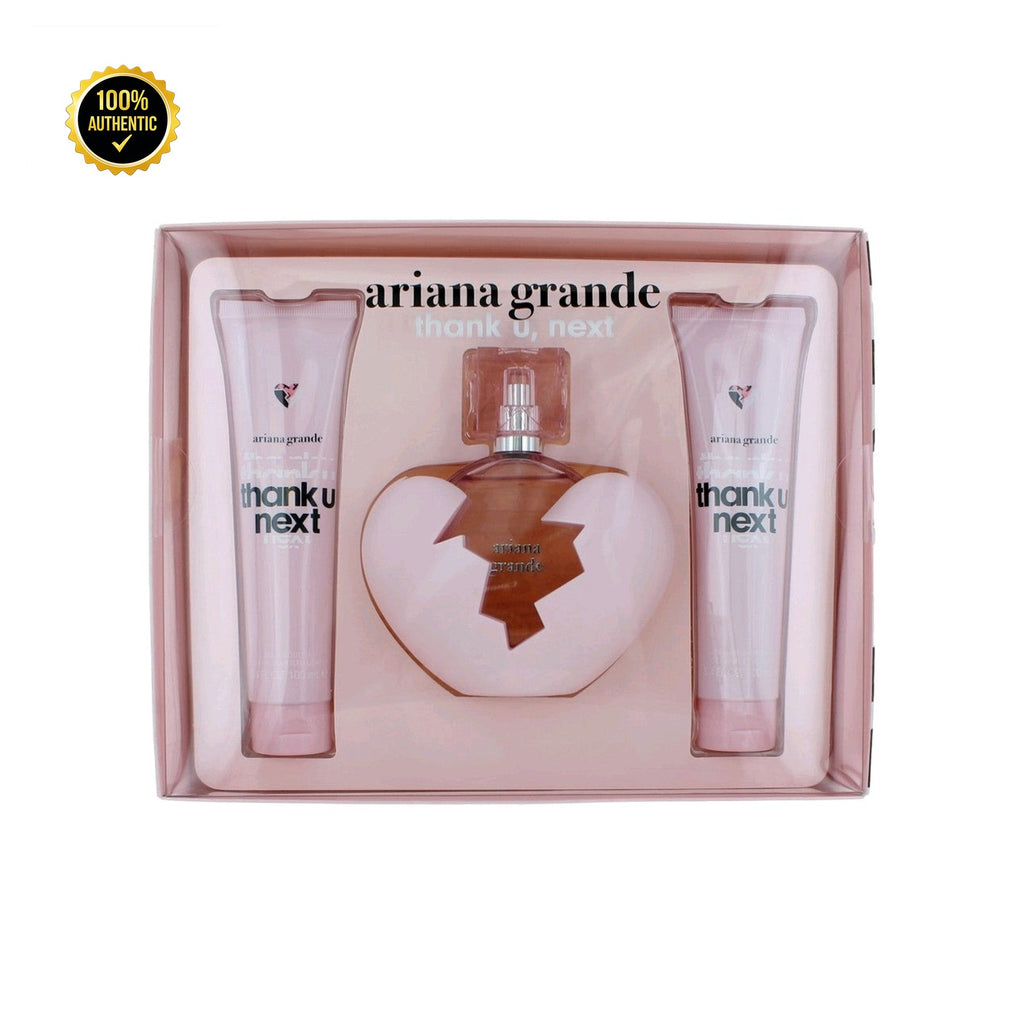 Set W- Ariana Grande Thank You Next 3Pc(3.4oz EDP+3.4Sg+3.4Bl)