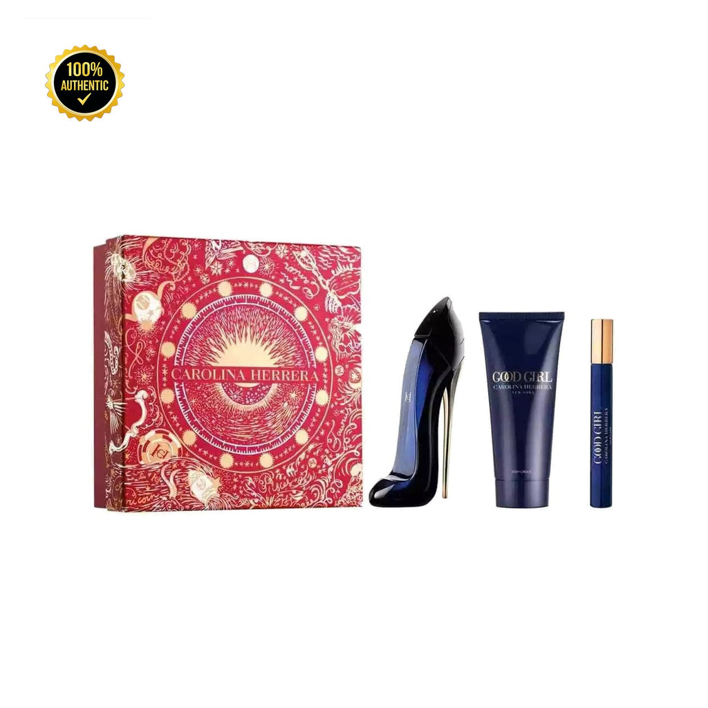Set W- C.Herrera Good Girl 3Pc (2.8oz EDP +3.4 Bl+ 0.33oz Mini)