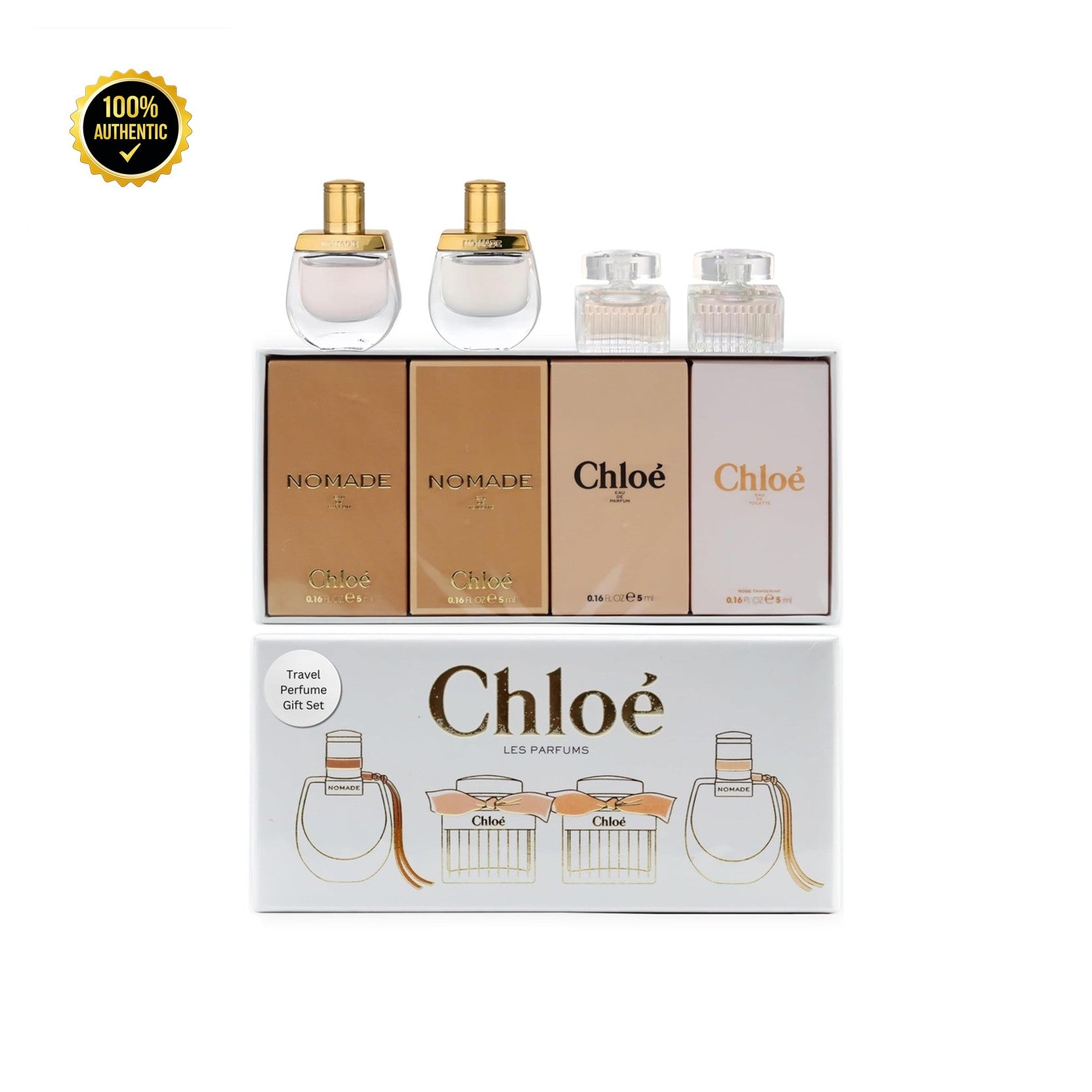 Set W- Chloe 4Pc. Mini Set (Nomade EDT + Rose Tangerine EDT + Chloe EDP + Nomade EDP) All 0.16oz