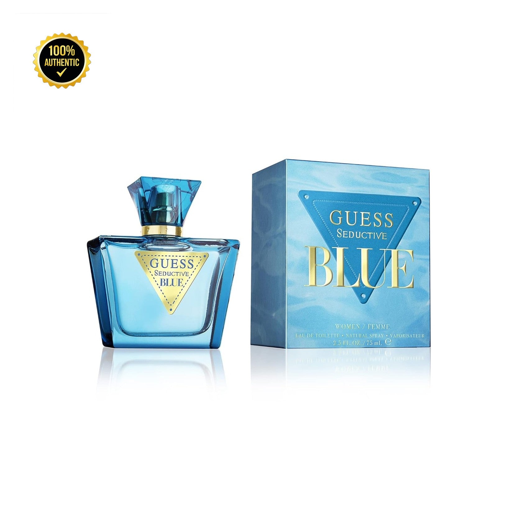 Set W- Guess Seductive Blue 4Pc (2.5oz EDT +0.5oz EDT +3.4Bl +Purse)
