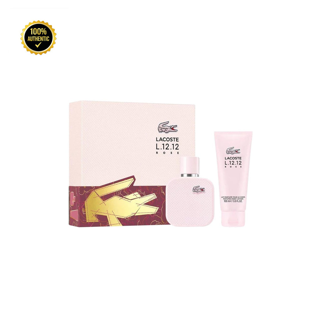 Set W Lacoste Rose L.12.12 2Pc (1.7oz EDP +3.4 Bl)